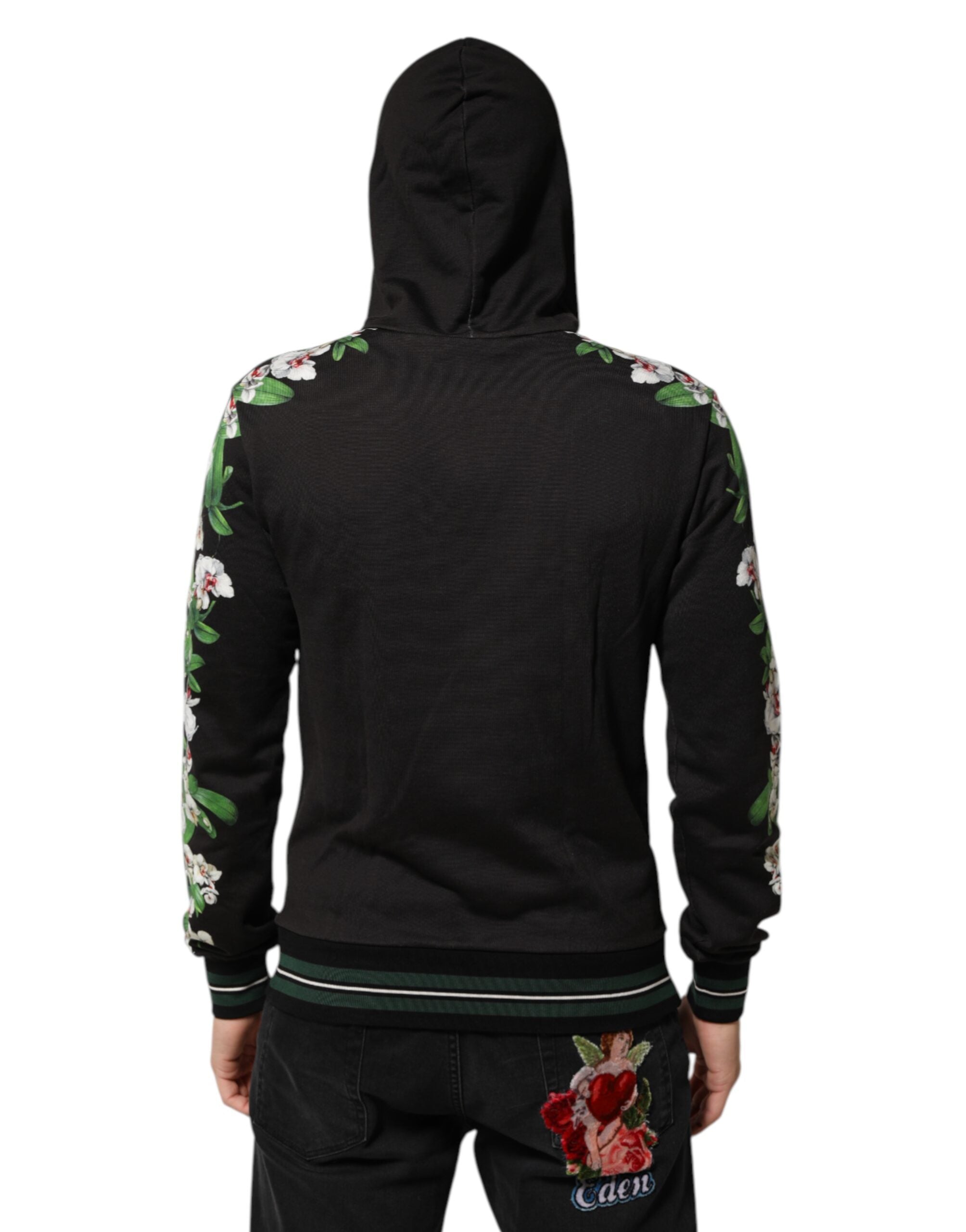 KING Black Orchid Floral Crown Logo Hoodie Sweater - ventzia