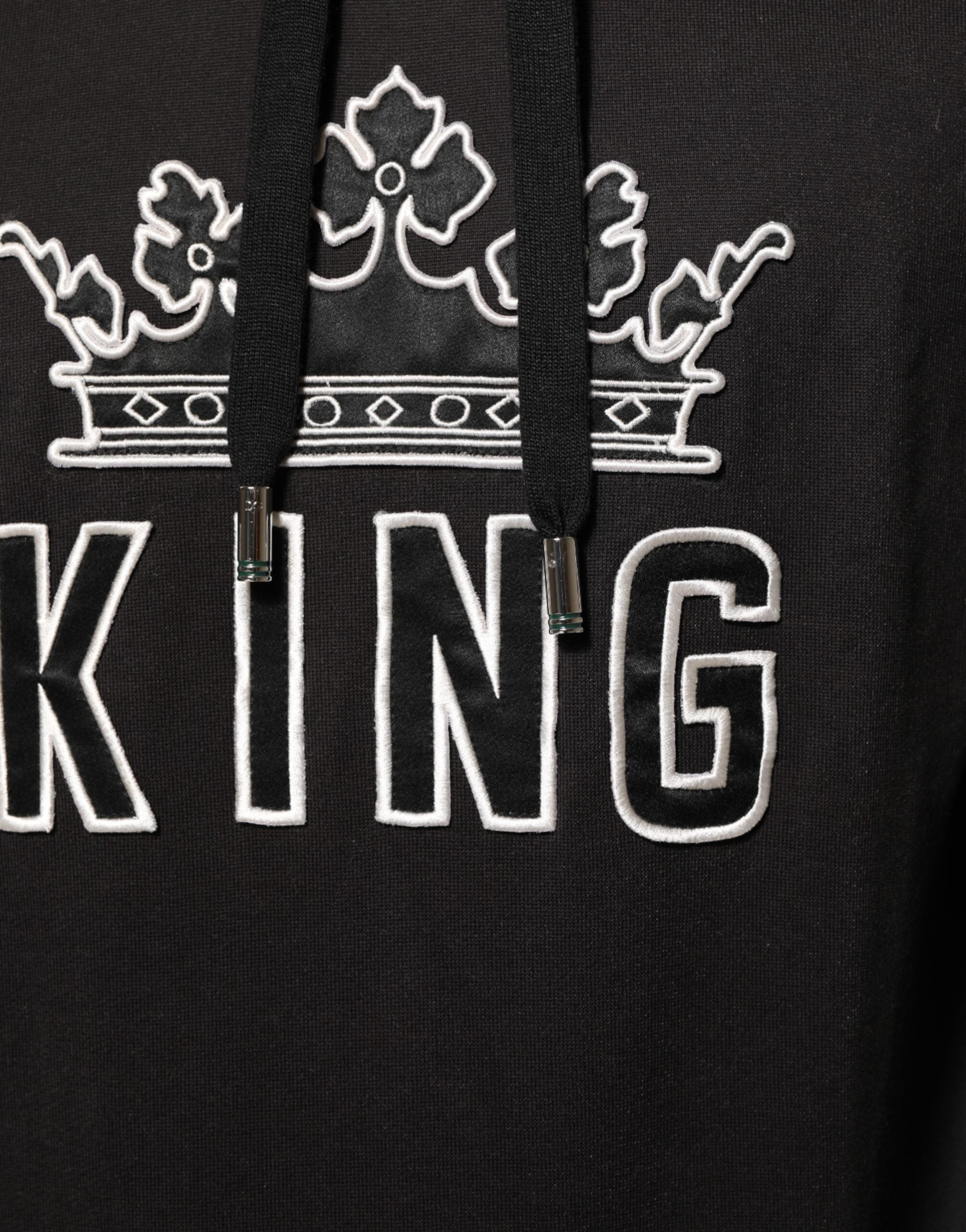 KING Black Orchid Floral Crown Logo Hoodie Sweater - ventzia