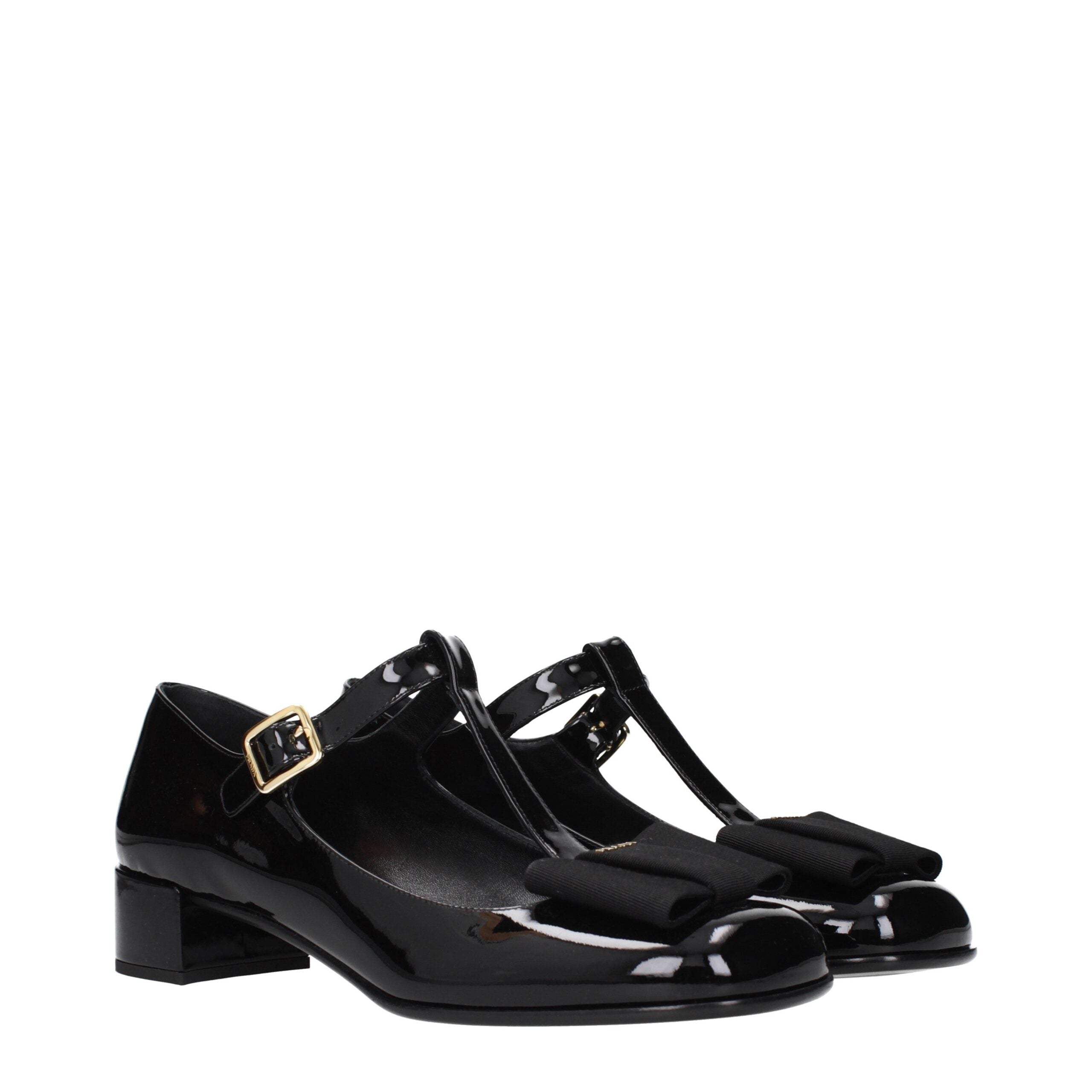 Black Leather Ballet Flats