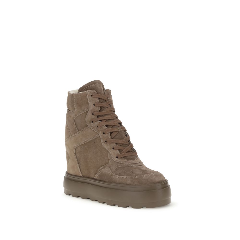Beige Calf Leather Bos Taurus Sneakers - ventzia