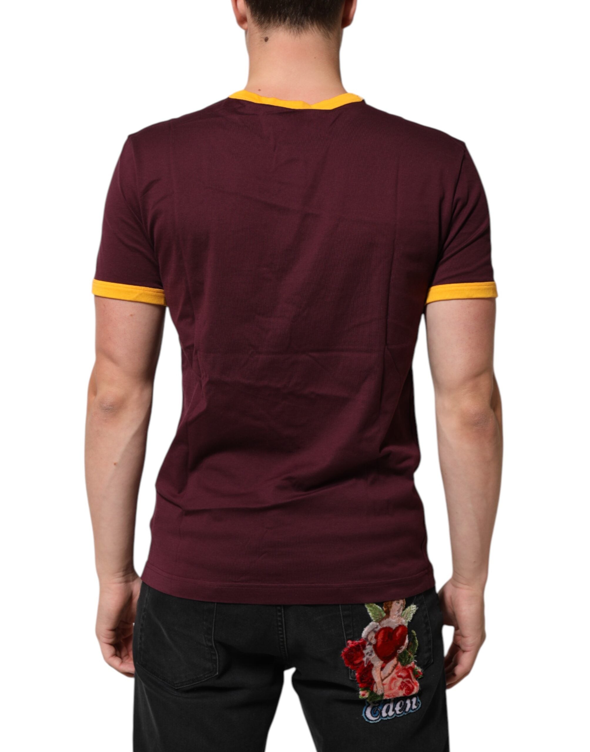 Burgundy Cotton DG Super King Logo T-Shirt - ventzia