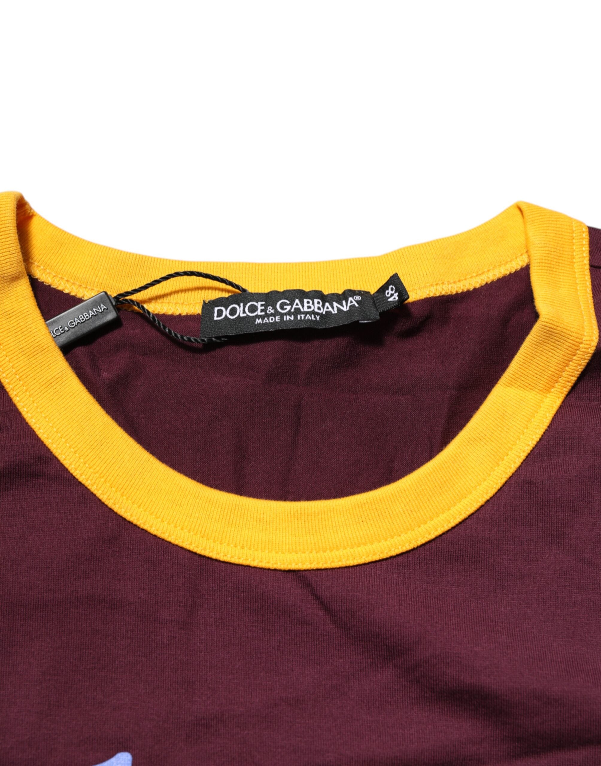 Burgundy Cotton DG Super King Logo T-Shirt - ventzia
