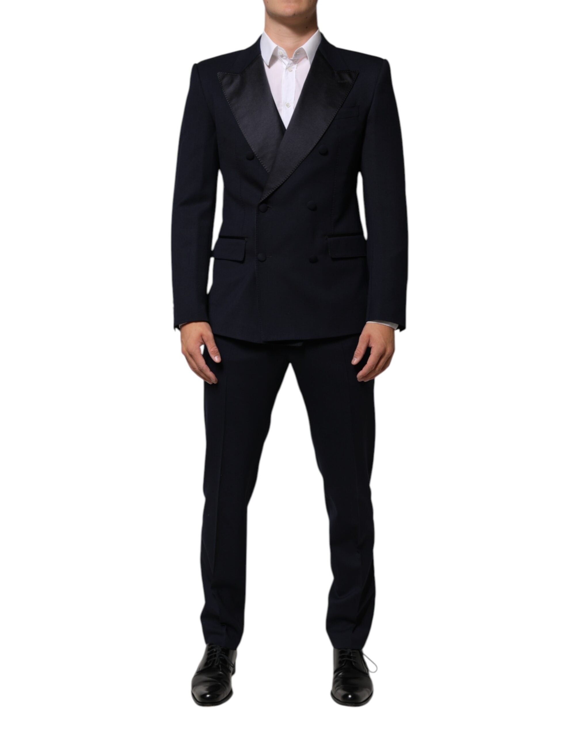 Black Wool 3 Piece Slim Fit Formal Men Suit - ventzia