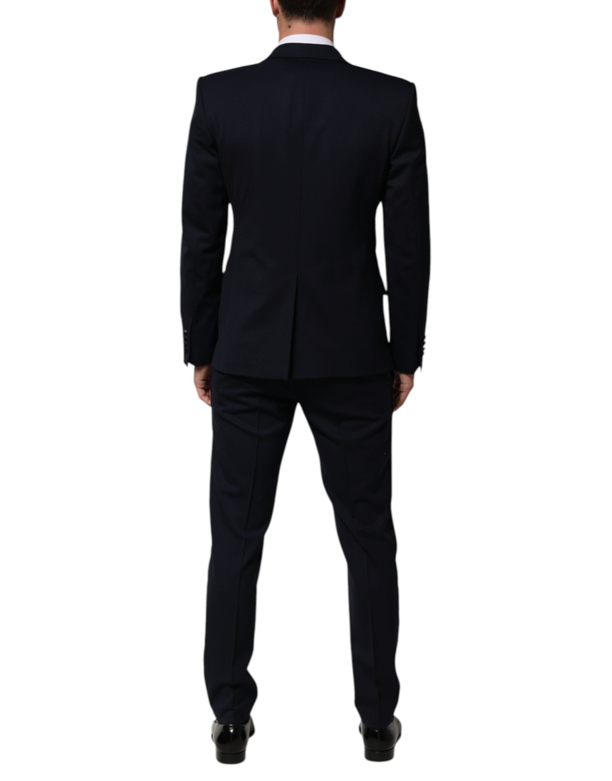 Black Wool 3 Piece Slim Fit Formal Men Suit - ventzia