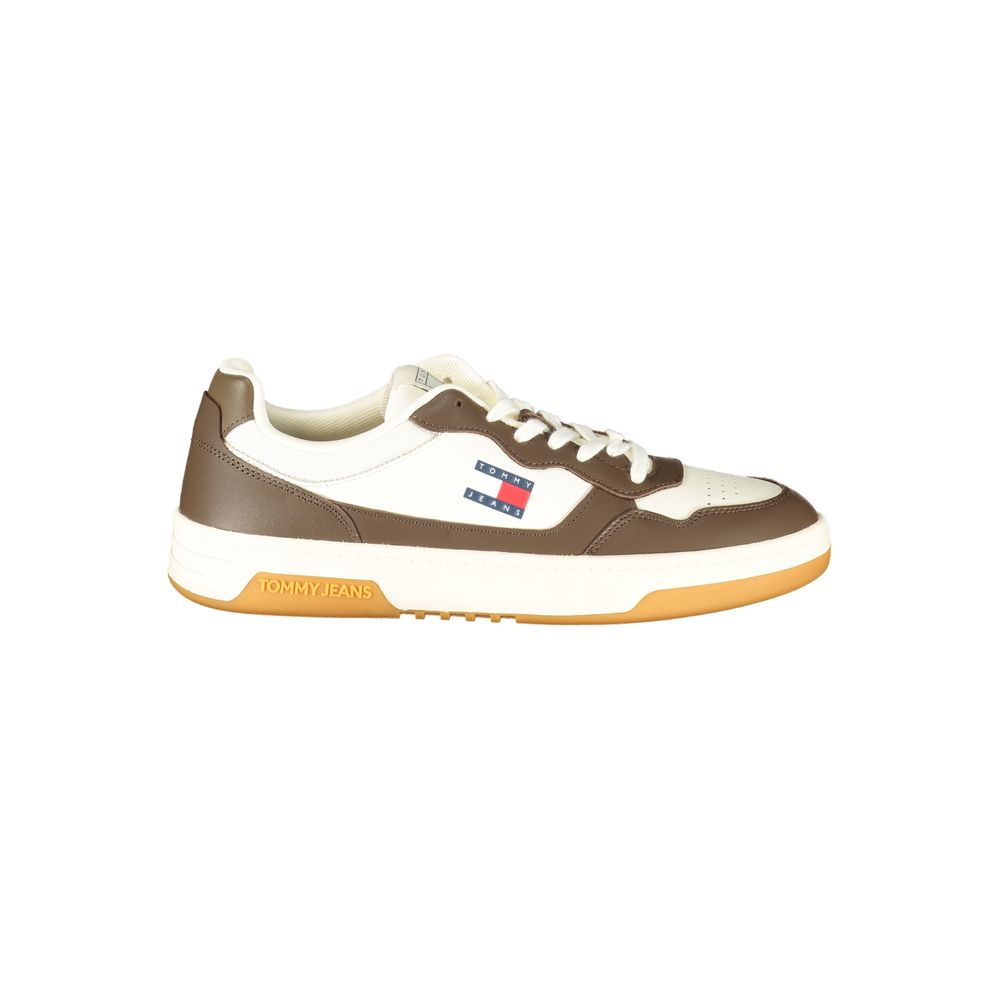 White Polyurethane Men Sneaker - ventzia