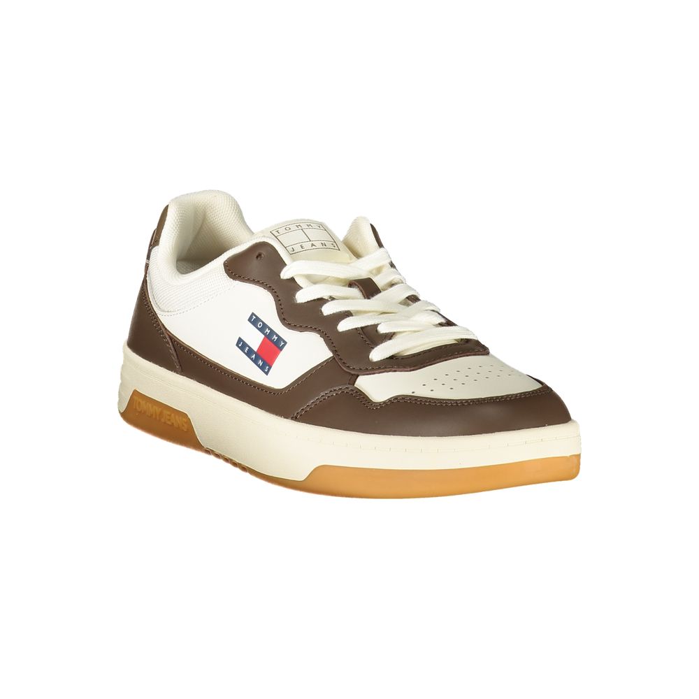 White Polyurethane Men Sneaker - ventzia
