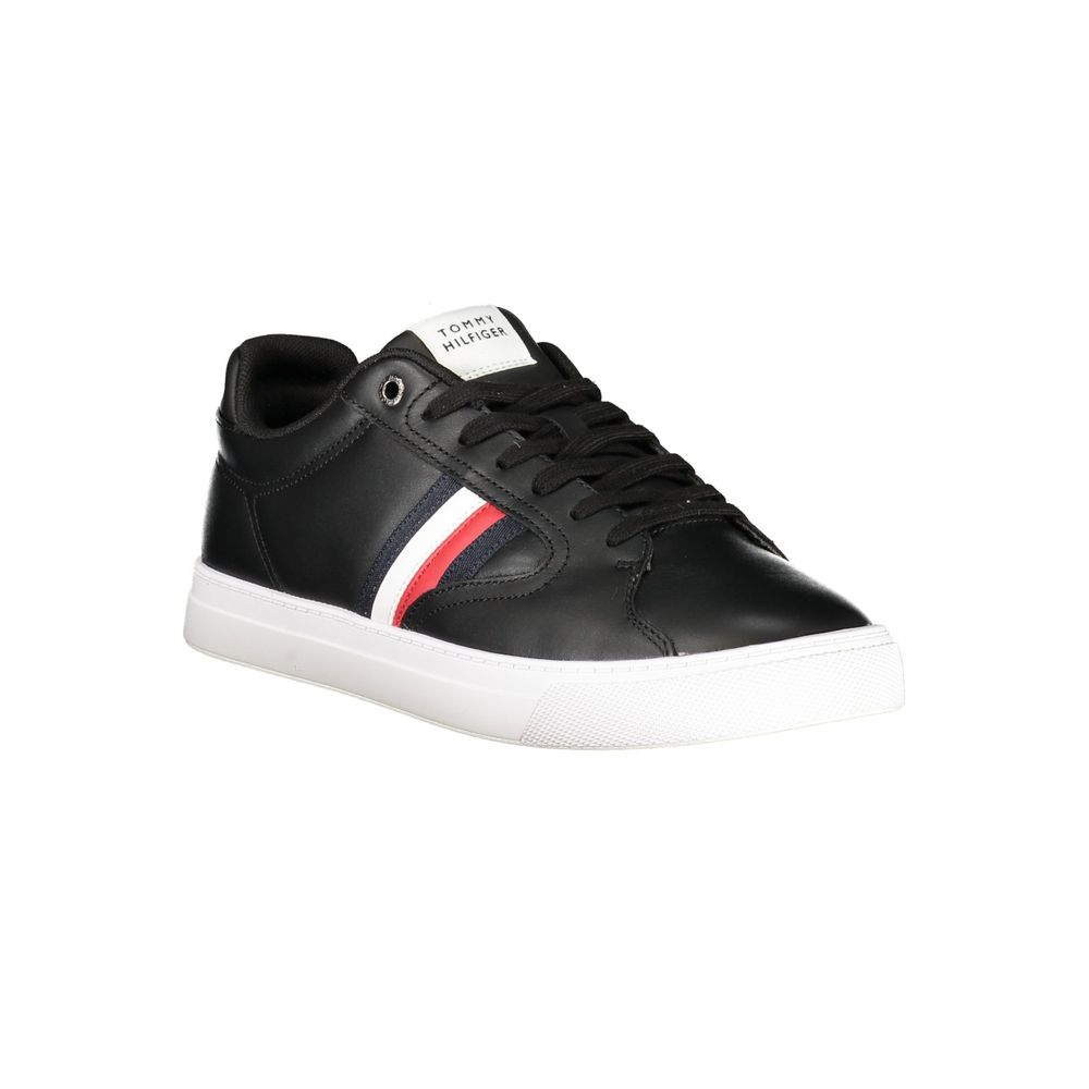Black Polyester Men Sneaker - ventzia