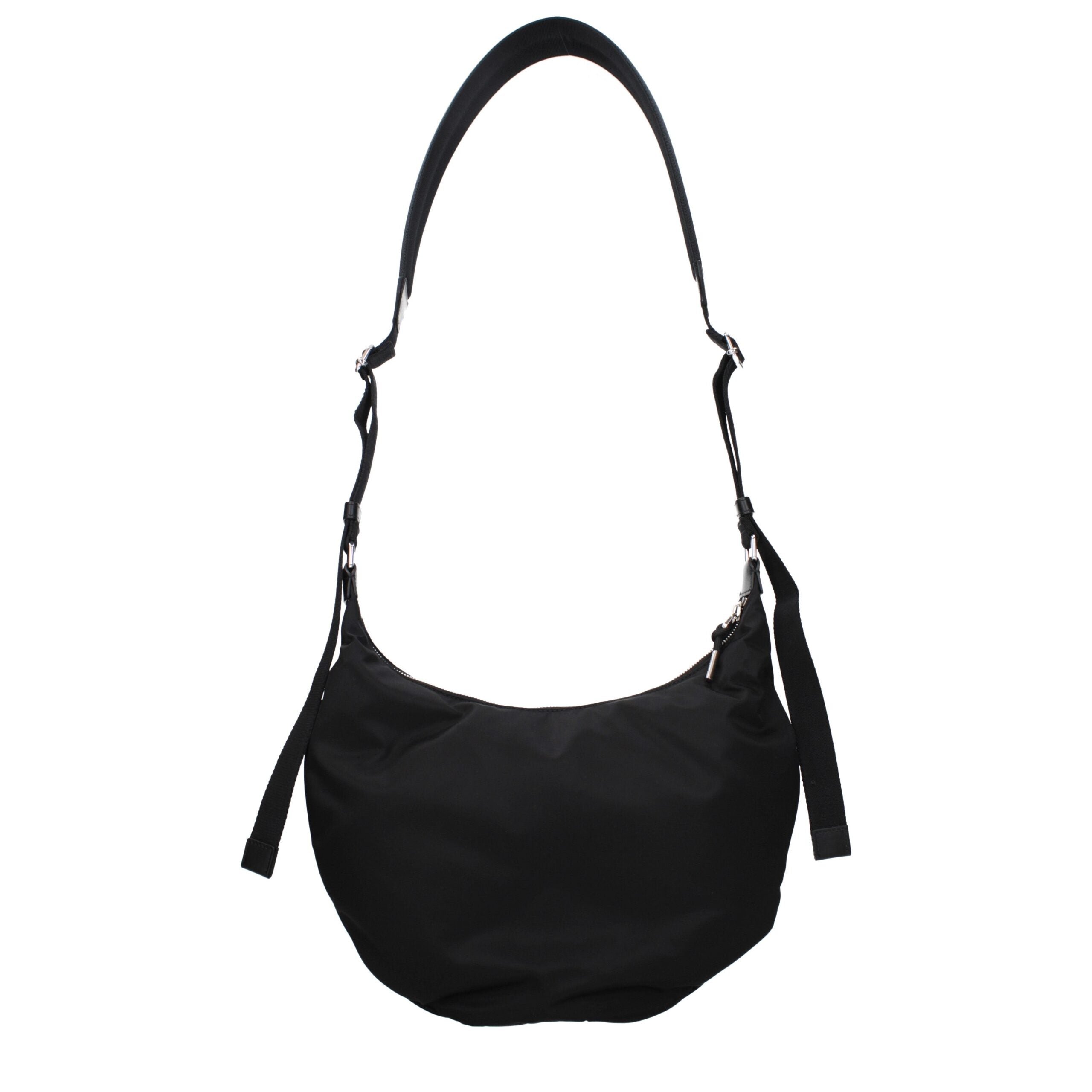 Black Nylon Crossbody Bag - ventzia