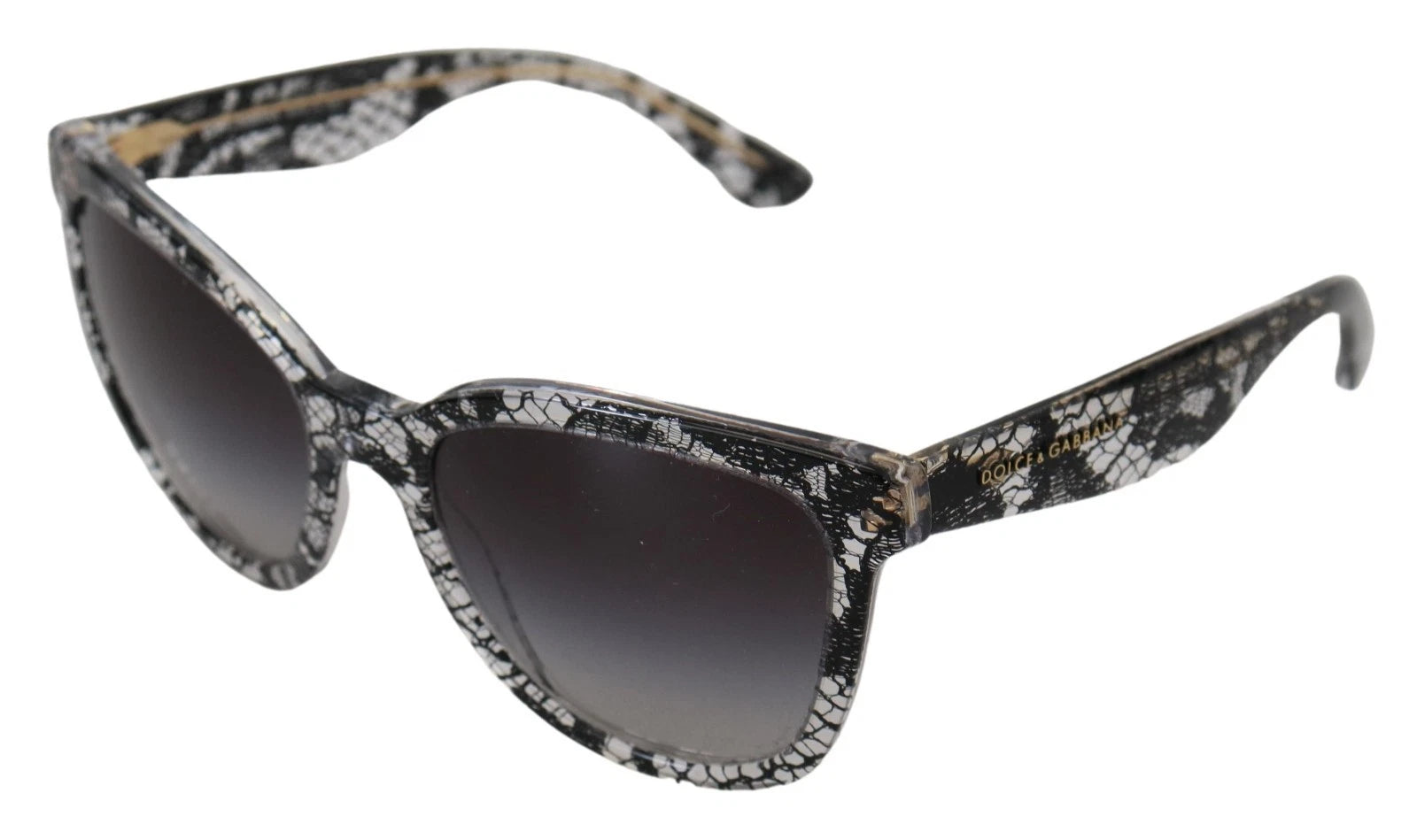 DG4190 Black Lace Acetate Crystal Round Sunglasses - ventzia