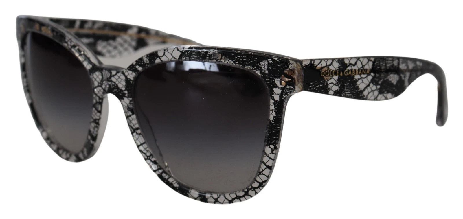 DG4190 Black Lace Acetate Crystal Round Sunglasses - ventzia