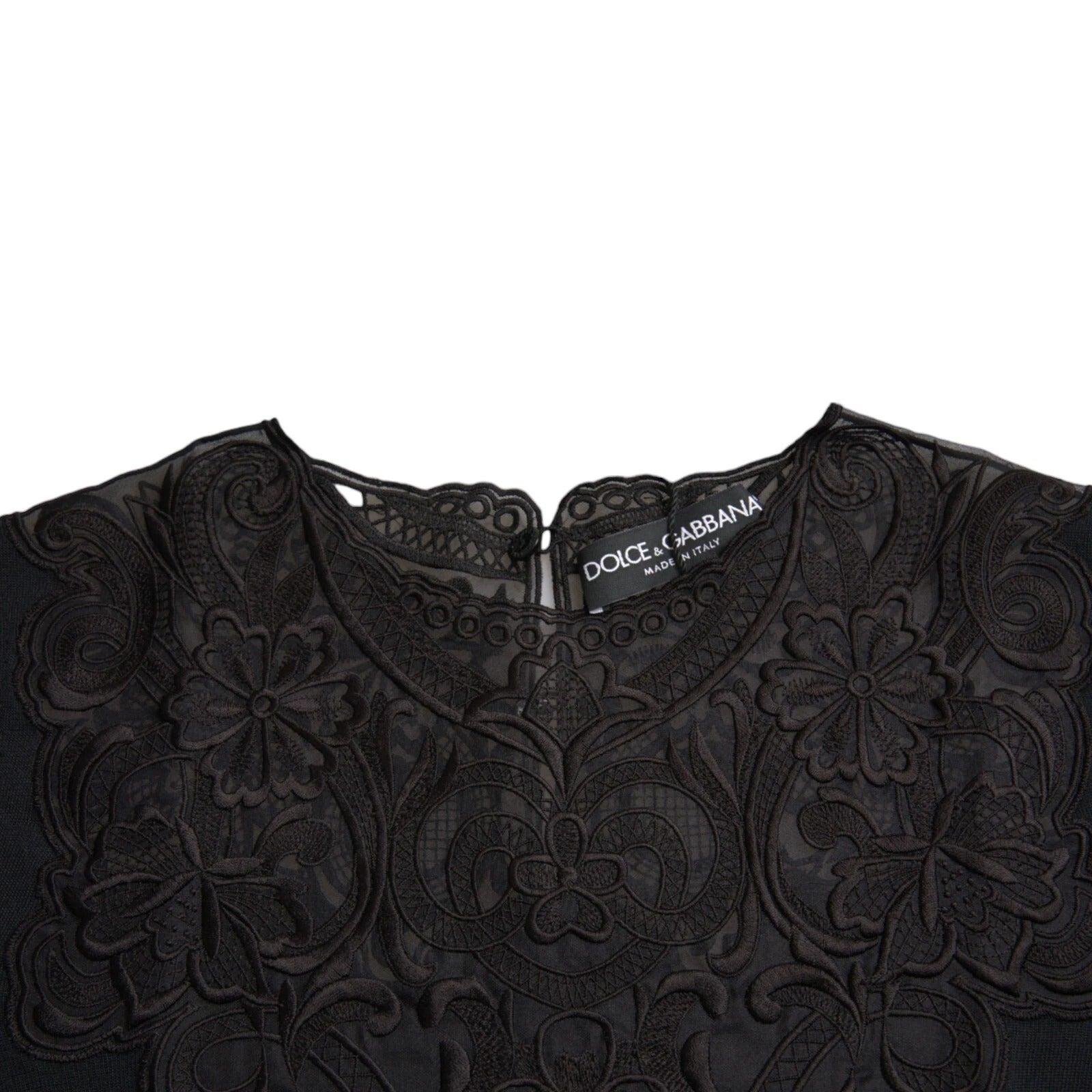 Black Silk Lace Trim Long Sleeves Blouse Top - ventzia