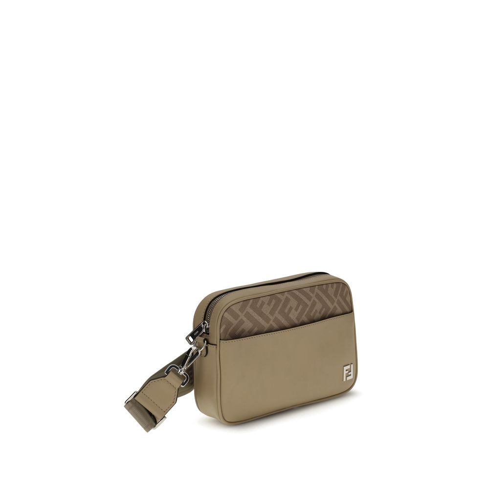 Beige Leather Shoulder Bag - ventzia