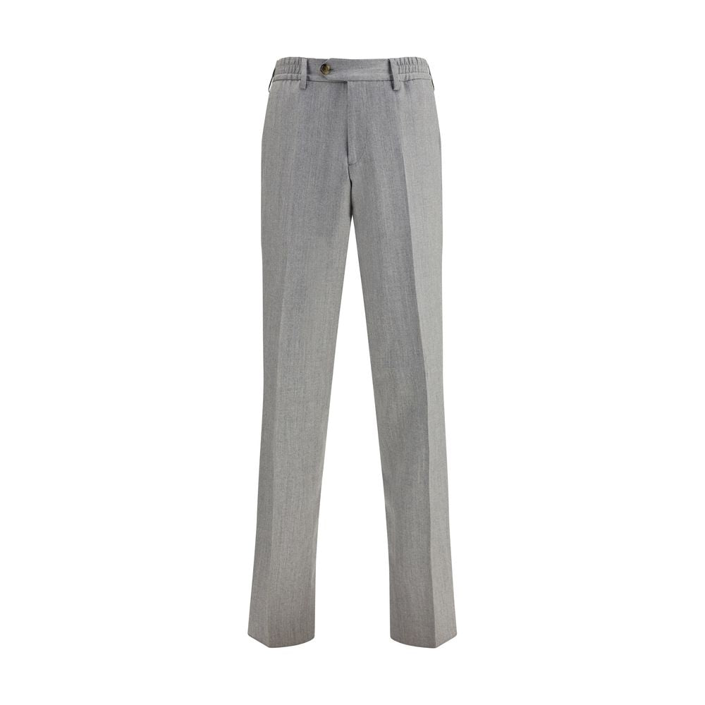 Gray Fleece Wool Chino Pants - ventzia