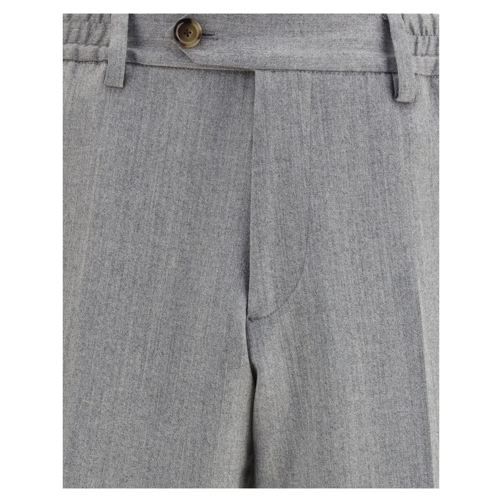 Gray Fleece Wool Chino Pants - ventzia