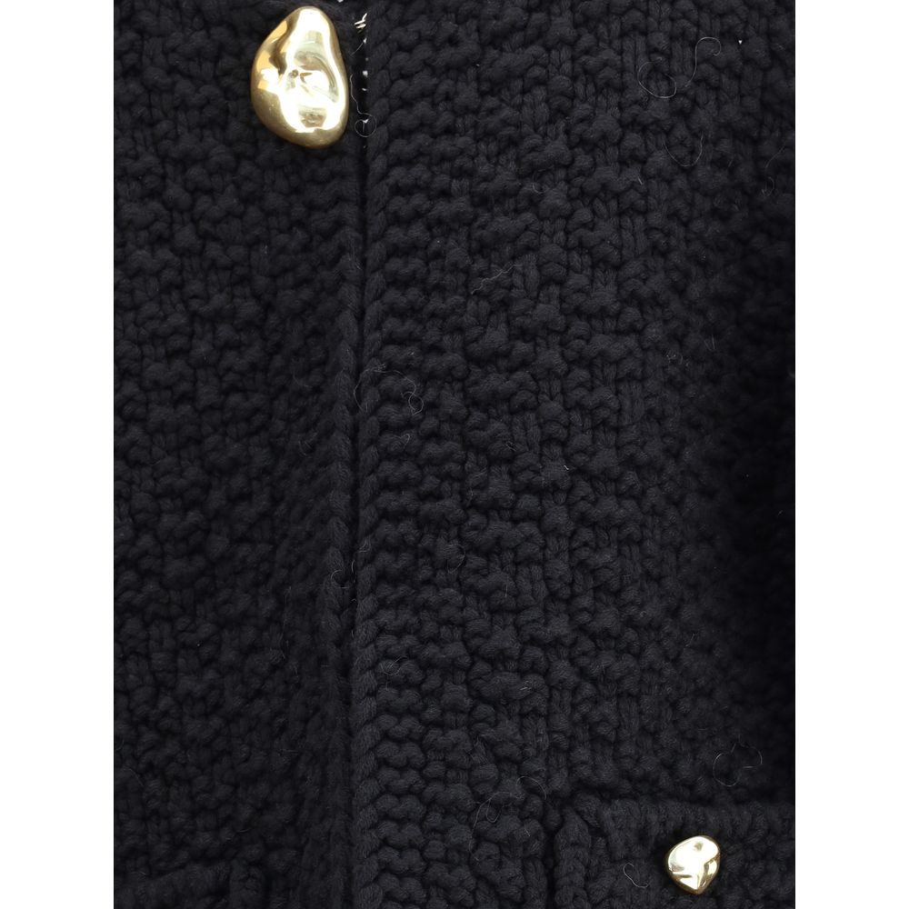Black Fleece Wool Coat - ventzia