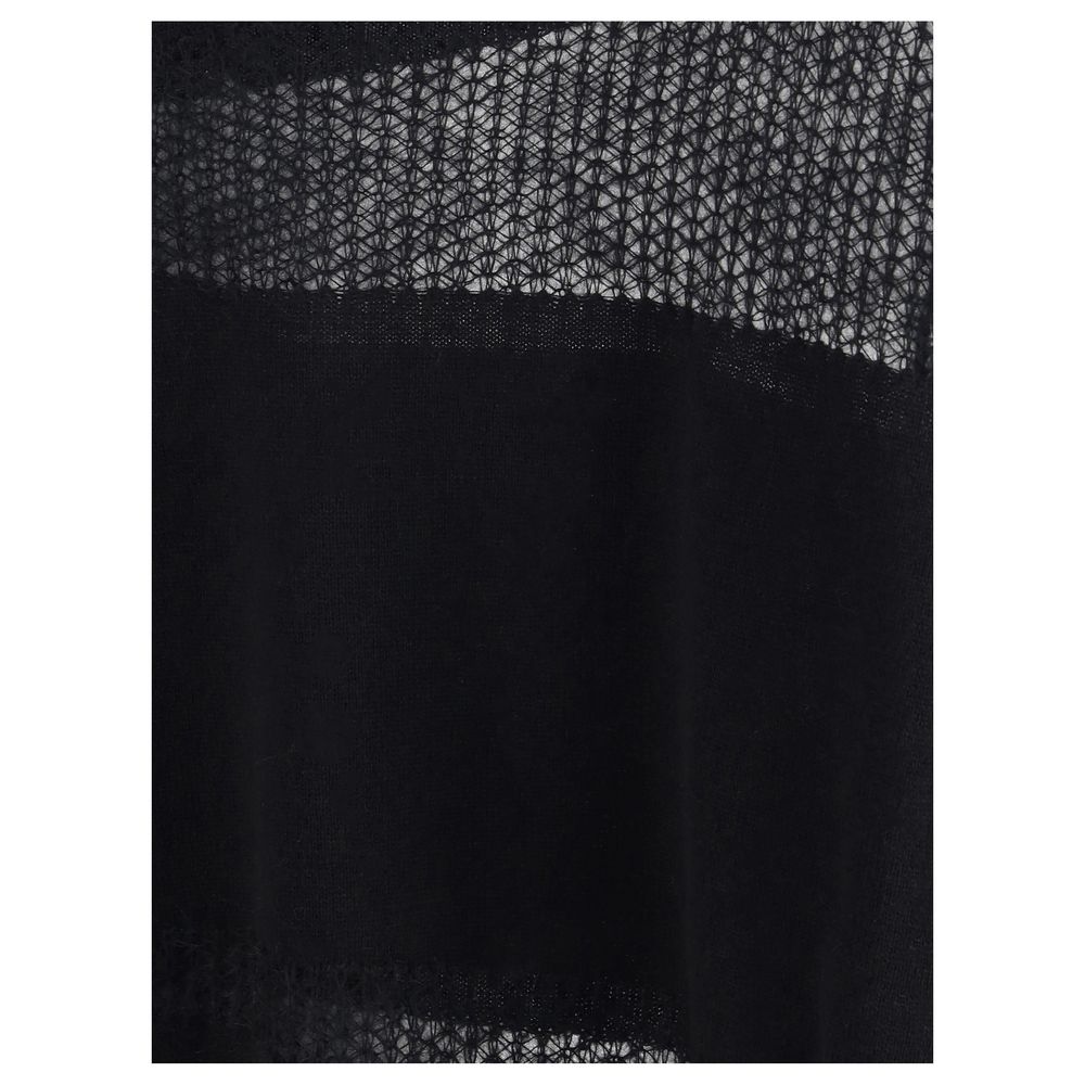 Black Fleece Wool Cashmere Sweater - ventzia