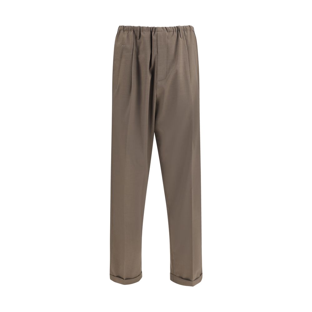 Brown Polyester Casual Pants - ventzia