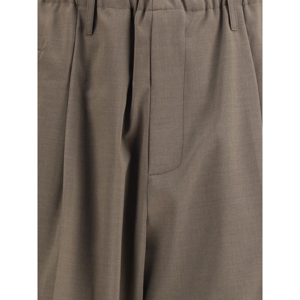 Brown Polyester Casual Pants - ventzia