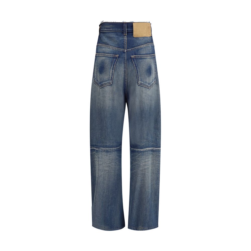 Blue Cotton Relaxed Fit Jeans - ventzia