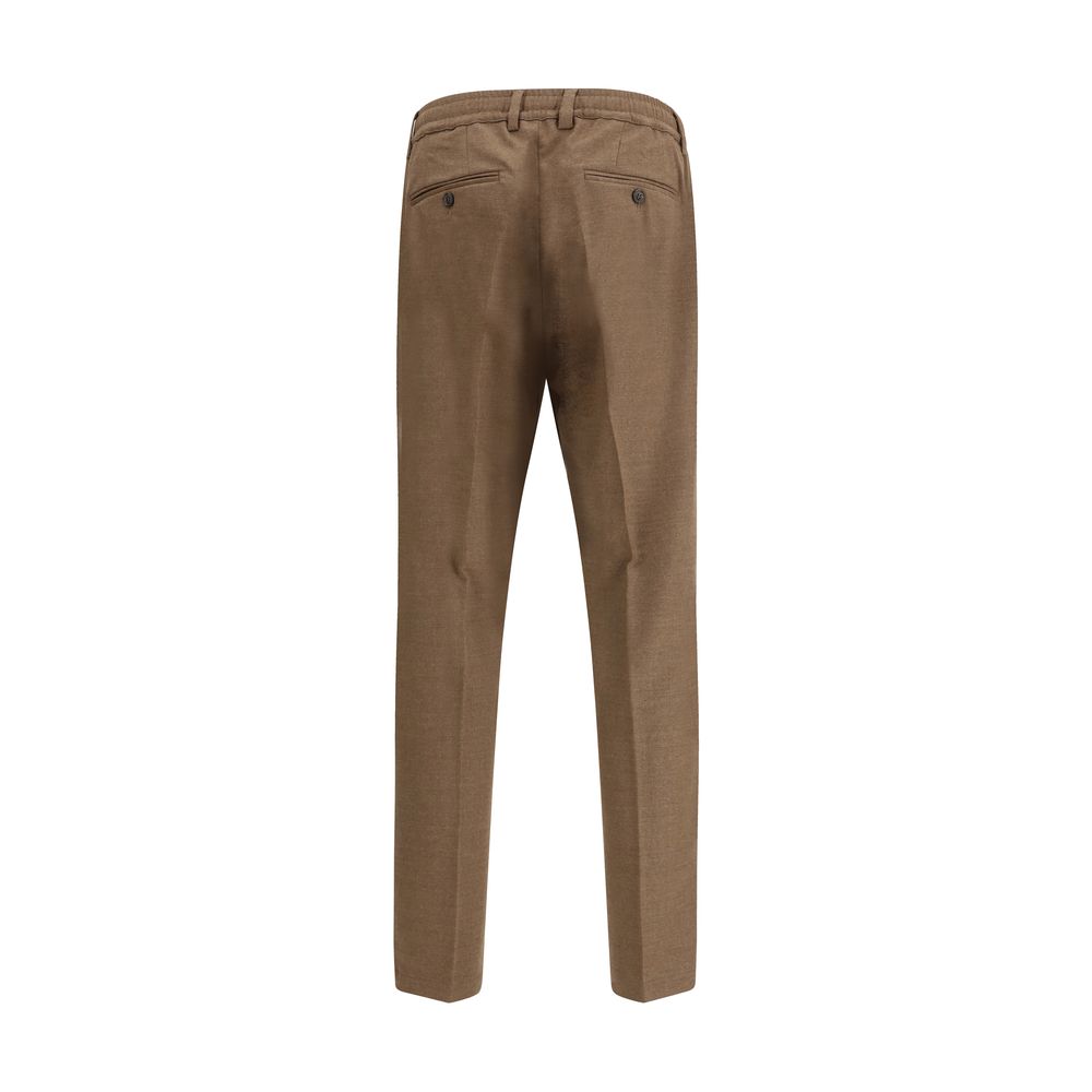 Brown Fleece Wool Casual Pants - ventzia