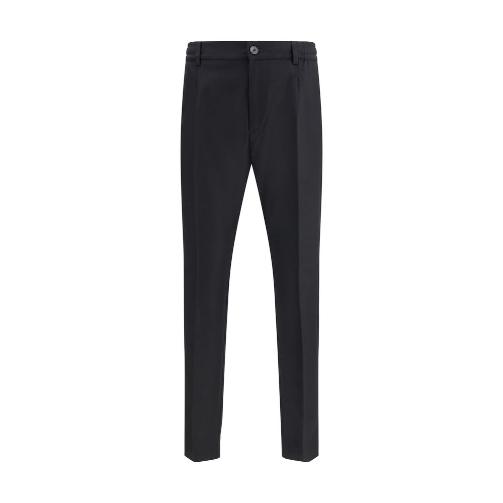 Black Fleece Wool Dress Pants - ventzia
