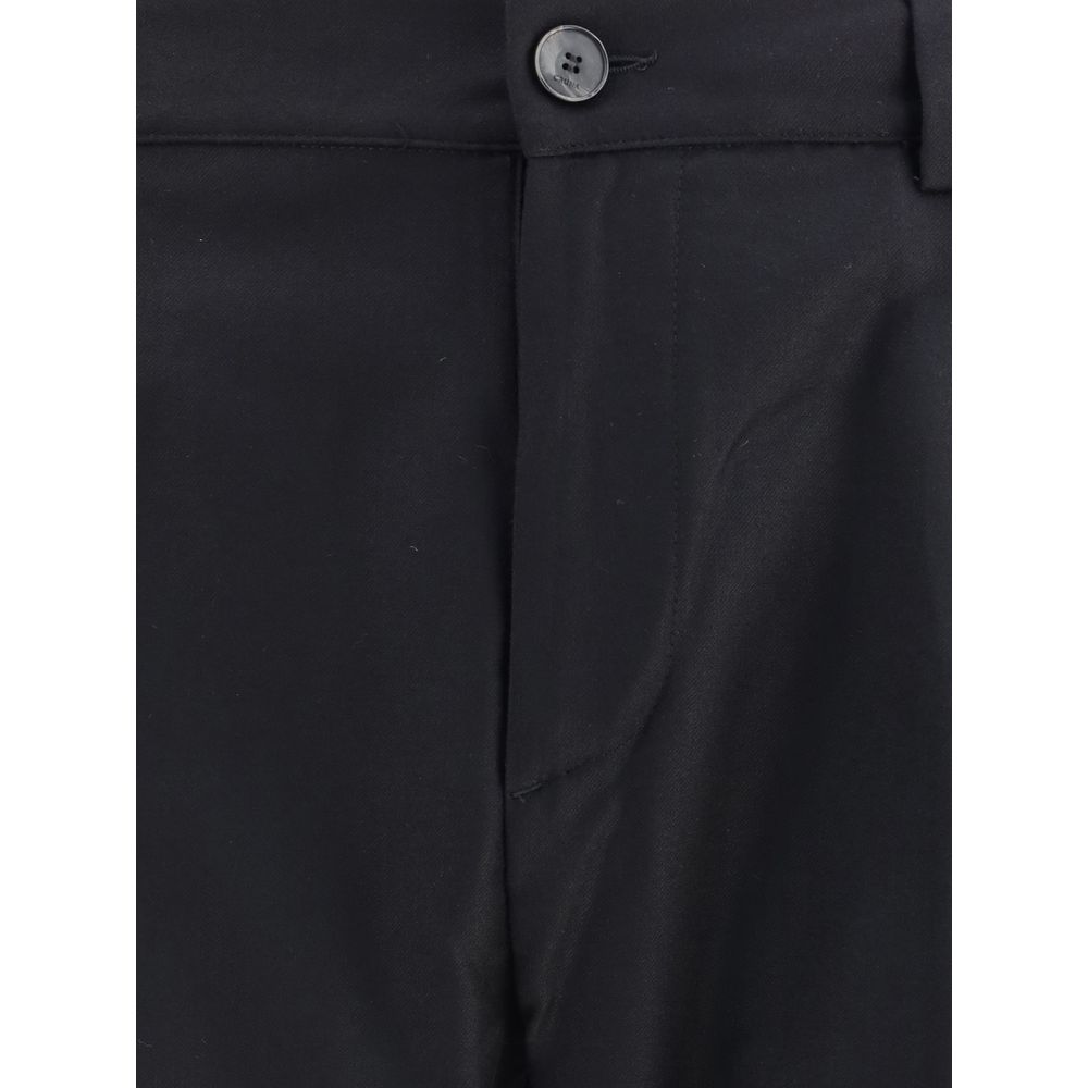 Black Fleece Wool Dress Pants - ventzia