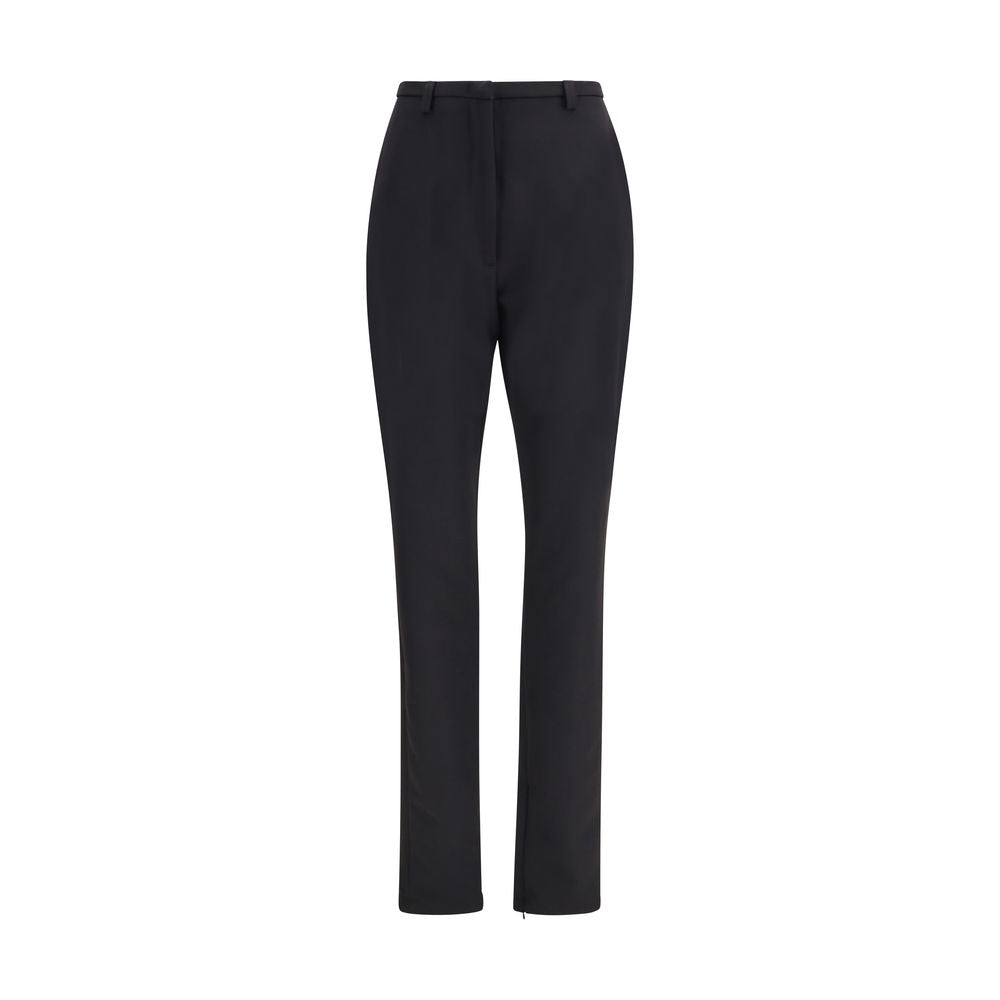 Black Polyester Skinny Pants - ventzia