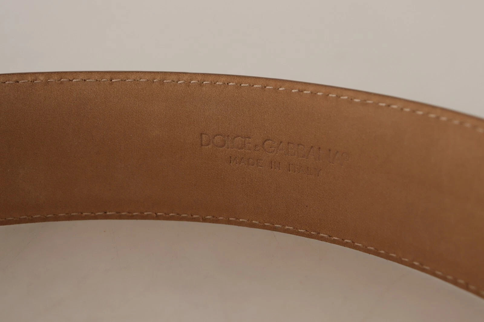 Brown Leather Gold Metal Oval Buckle Belt - ventzia