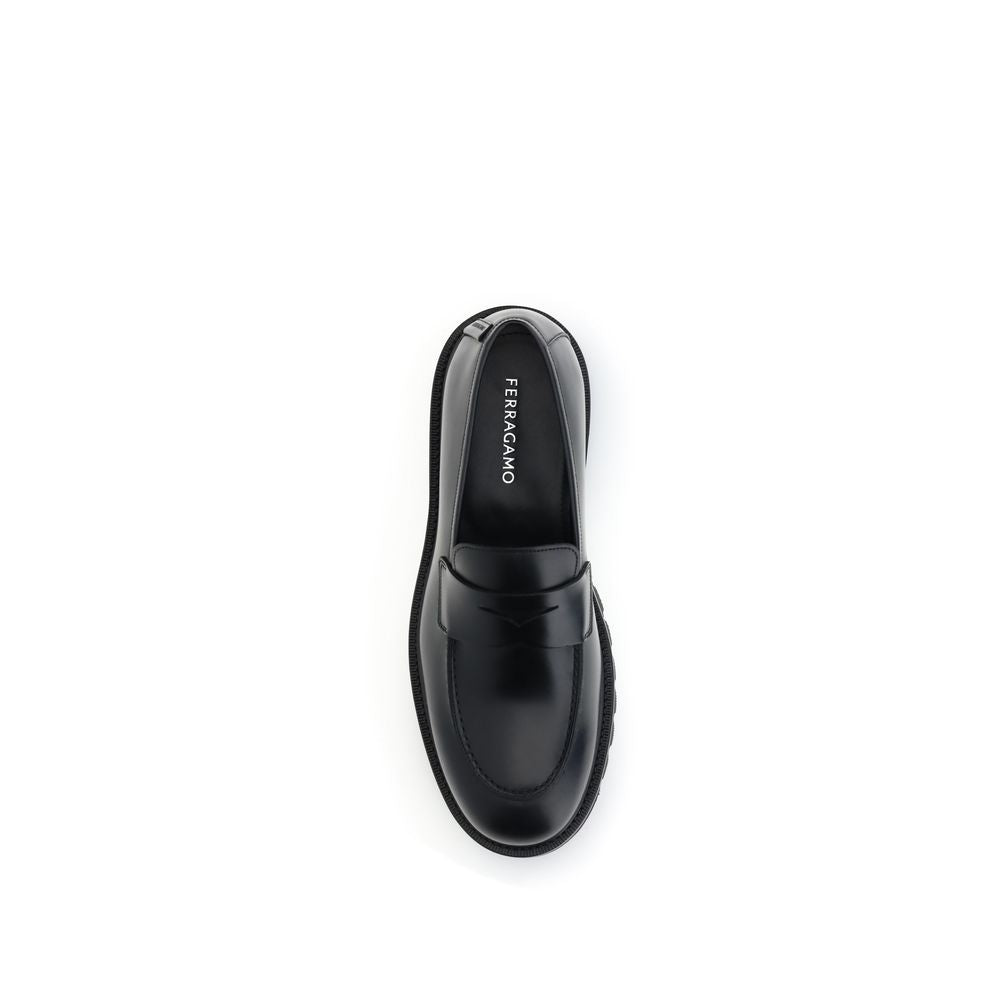 Black Rubber Slip-On Loafers - ventzia