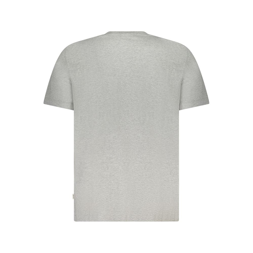 Gray Cotton Men T-Shirt - ventzia