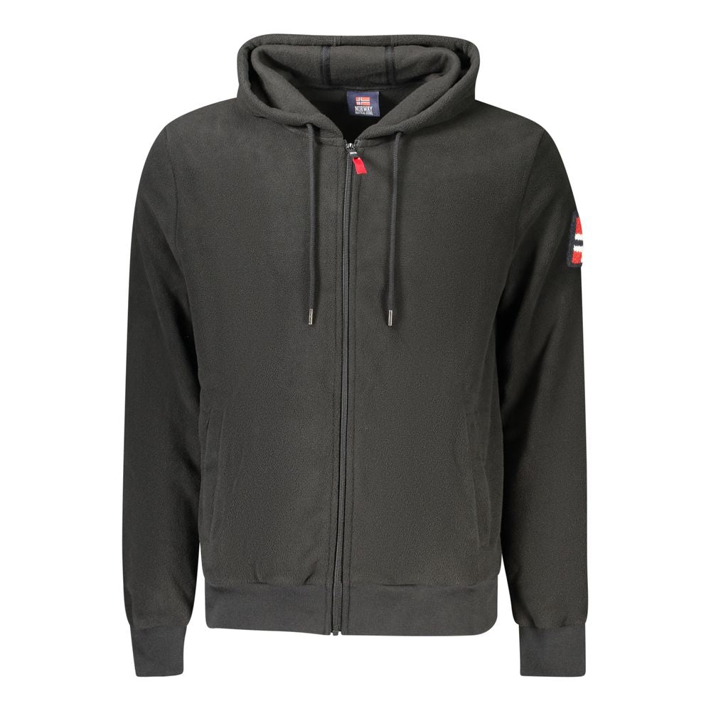 Black Polyester Men Sweatshirt - ventzia