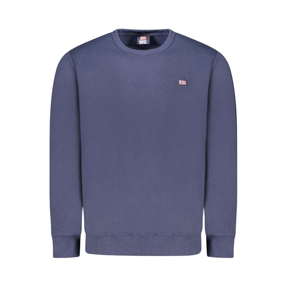 Blue Cotton Men Sweater - ventzia