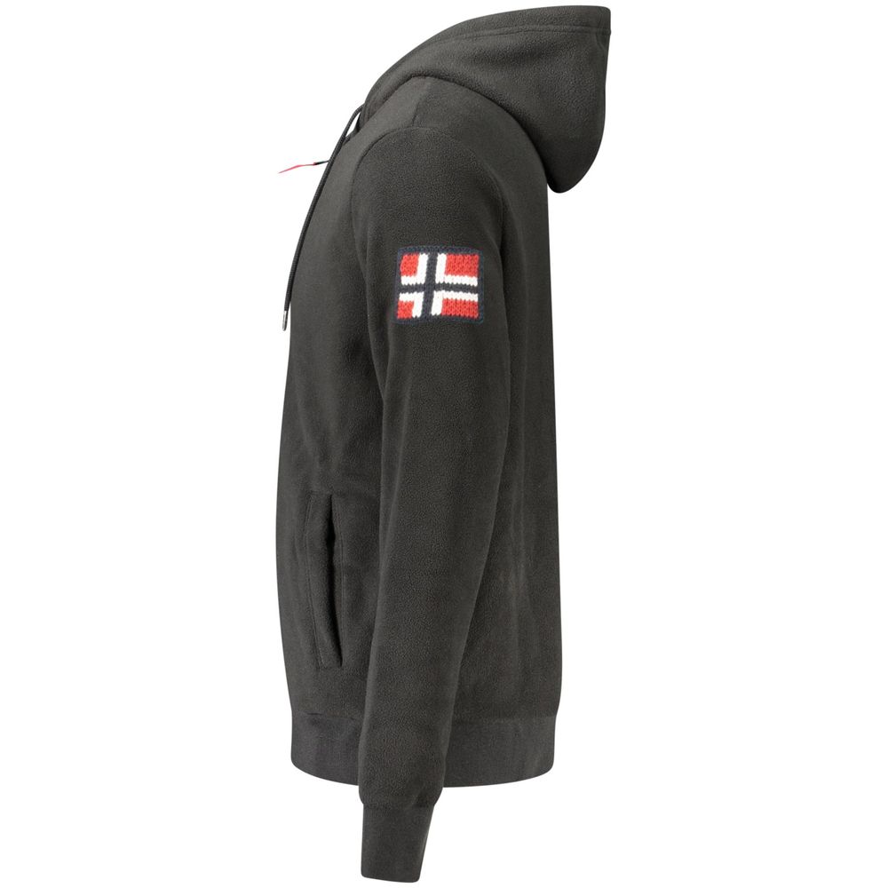 Black Polyester Men Sweatshirt - ventzia