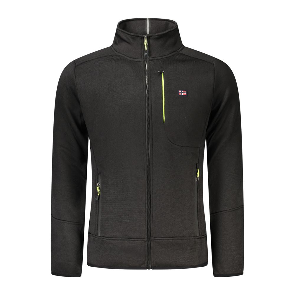 Black Polyester Men Sweater - ventzia