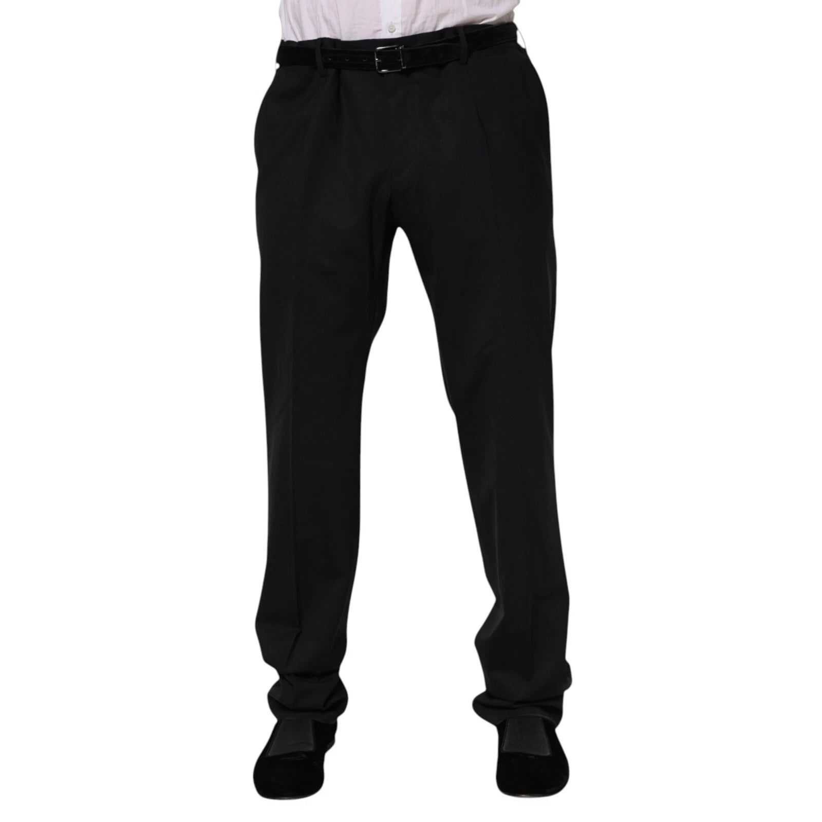 Black Wool Formal Dress Men Trousers Pants - ventzia