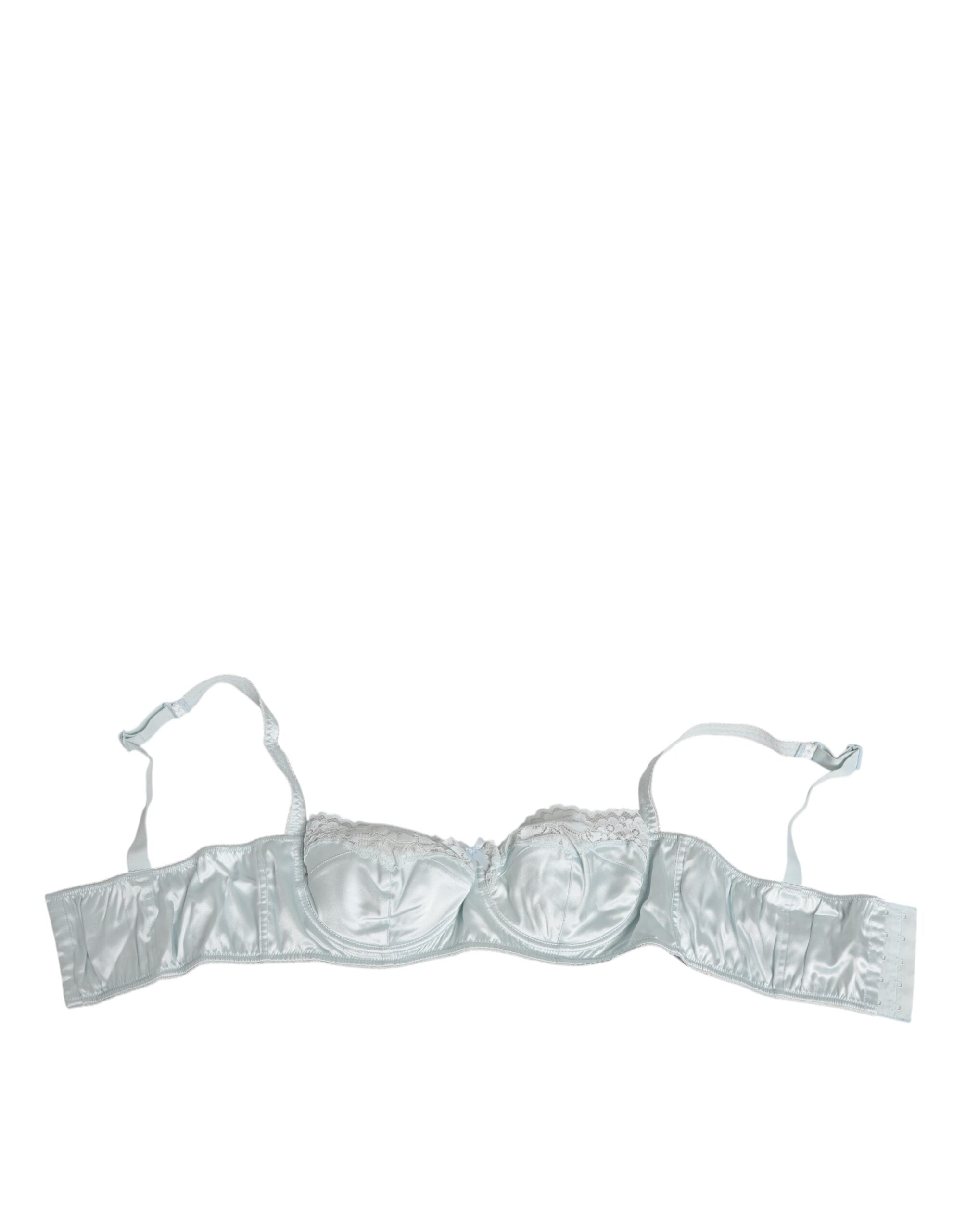 Light Blue Silk Semi-Padded Balconette Underwear - ventzia
