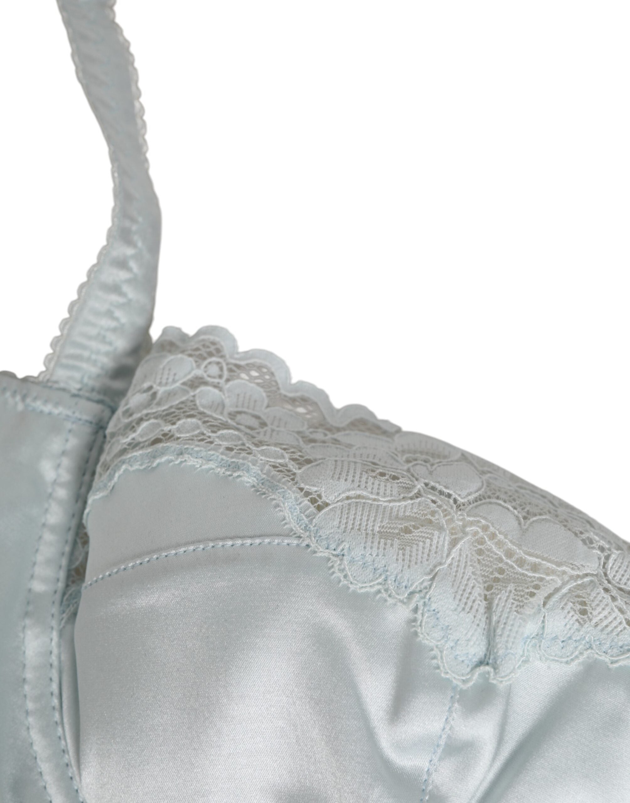 Light Blue Silk Semi-Padded Balconette Underwear - ventzia