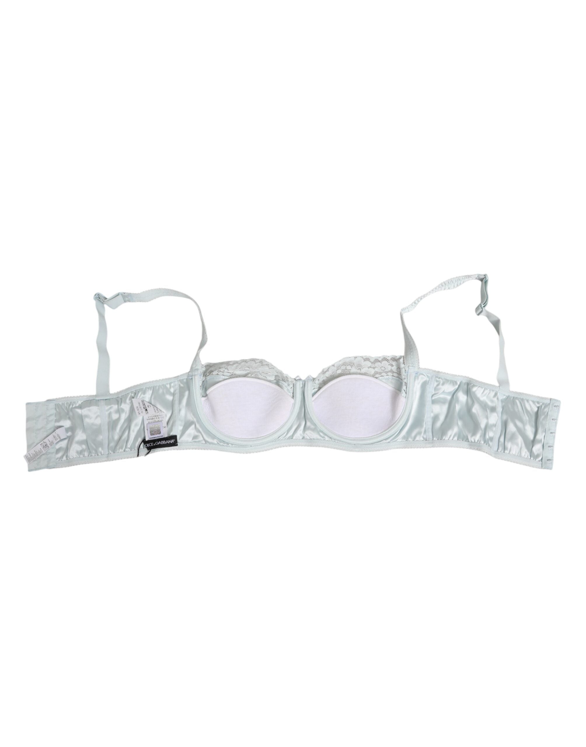 Light Blue Silk Semi-Padded Balconette Underwear - ventzia