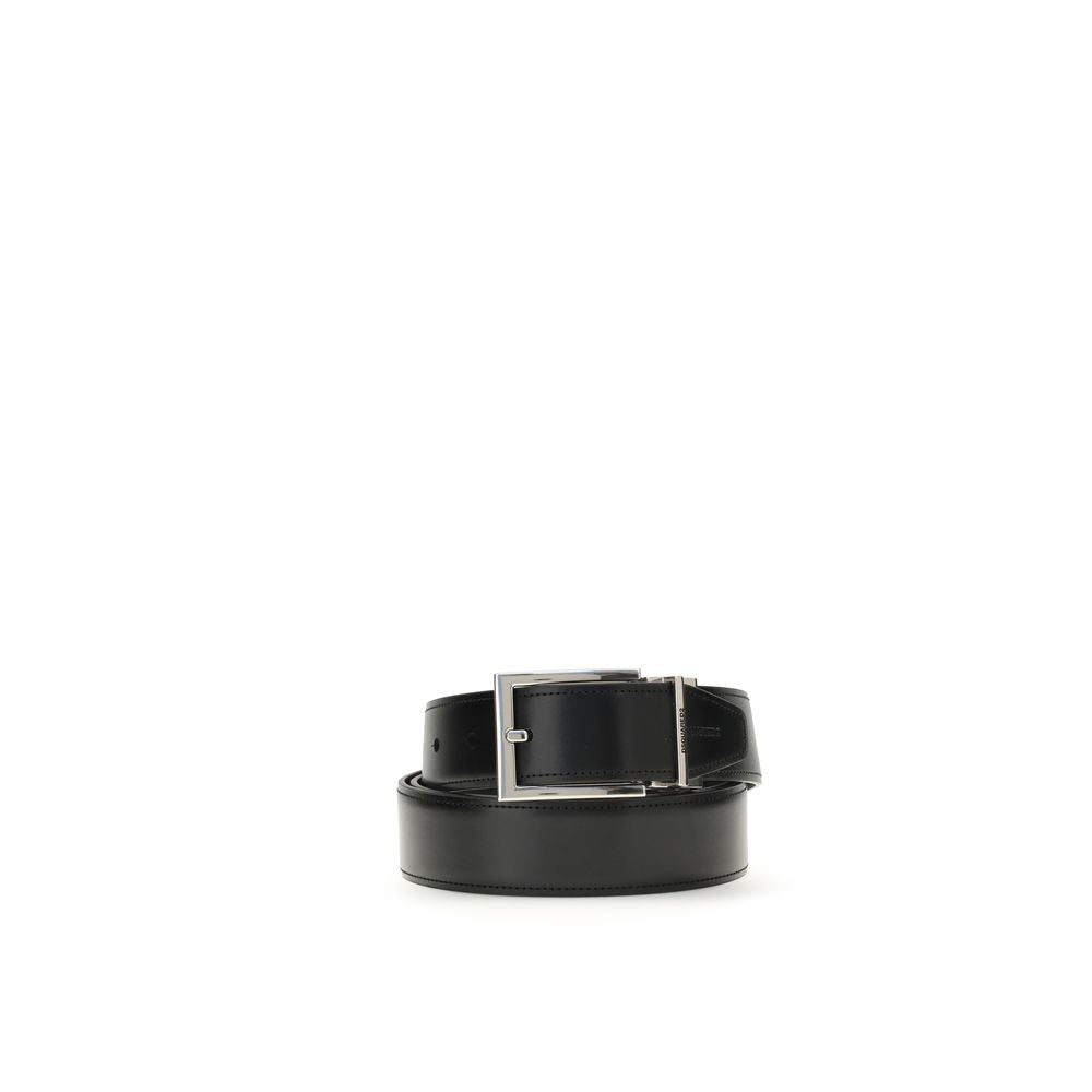 Black Calf Leather Bos Taurus Regular Belt - ventzia