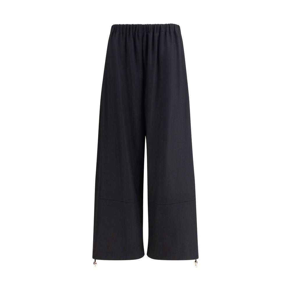 Black Fleece Wool Casual Pants - ventzia