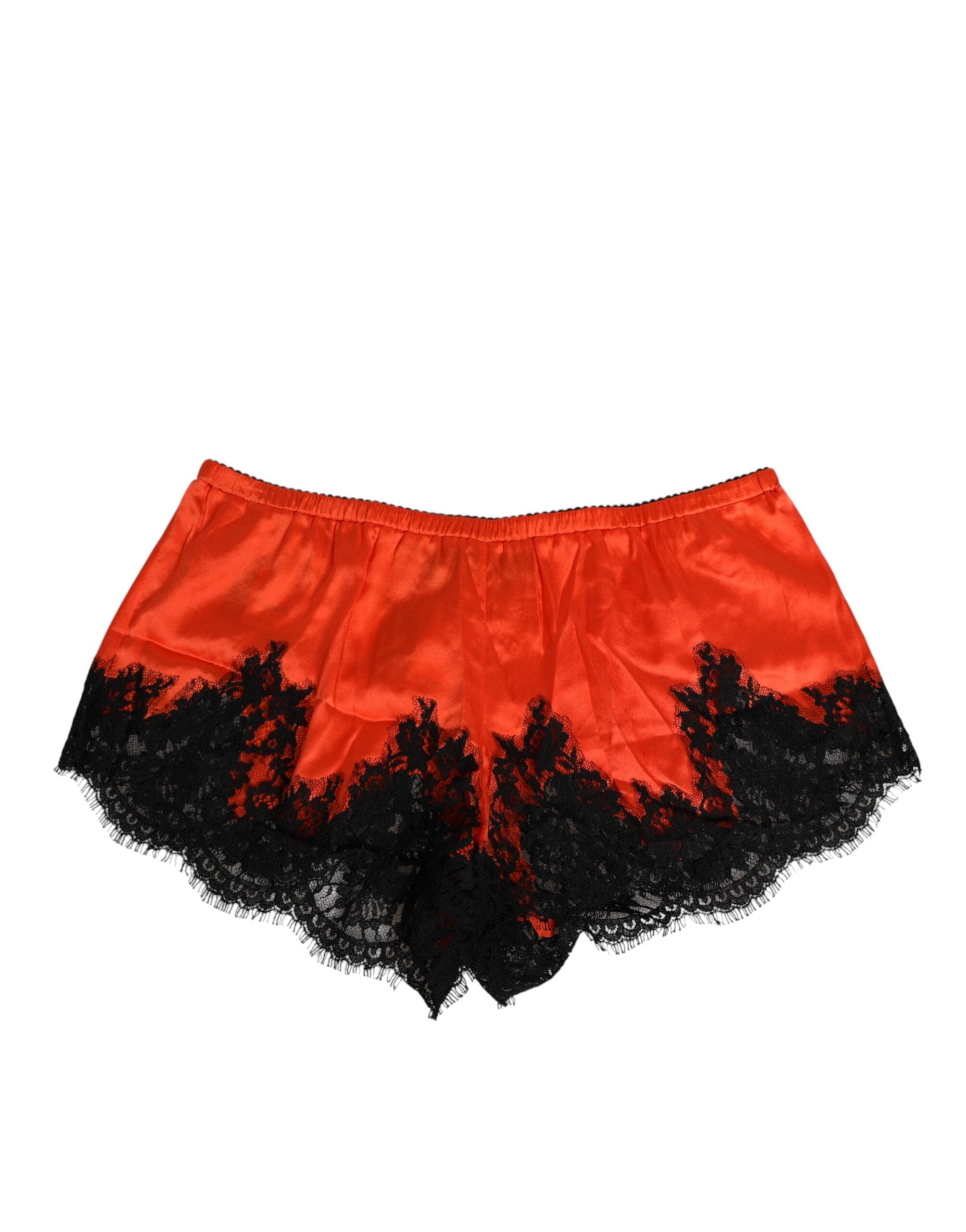 Red Silk Satin Lace Shorts Underwear - ventzia