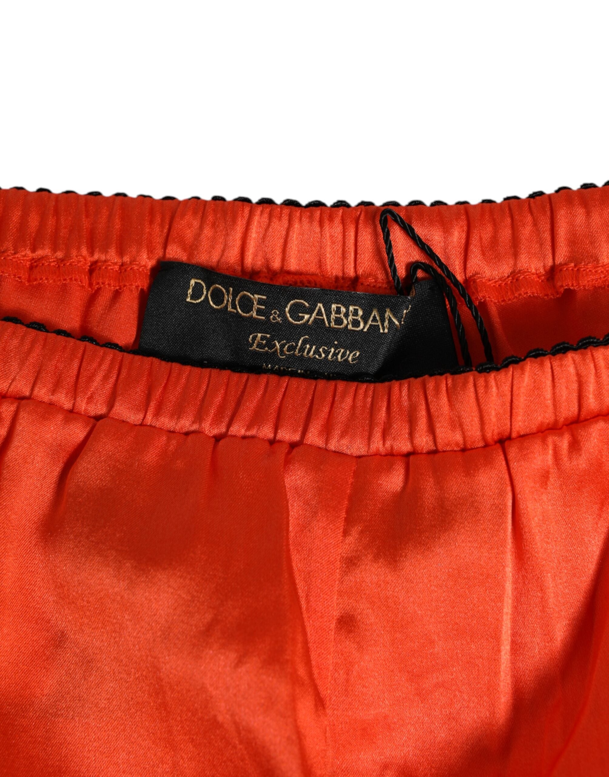 Red Silk Satin Lace Shorts Underwear - ventzia