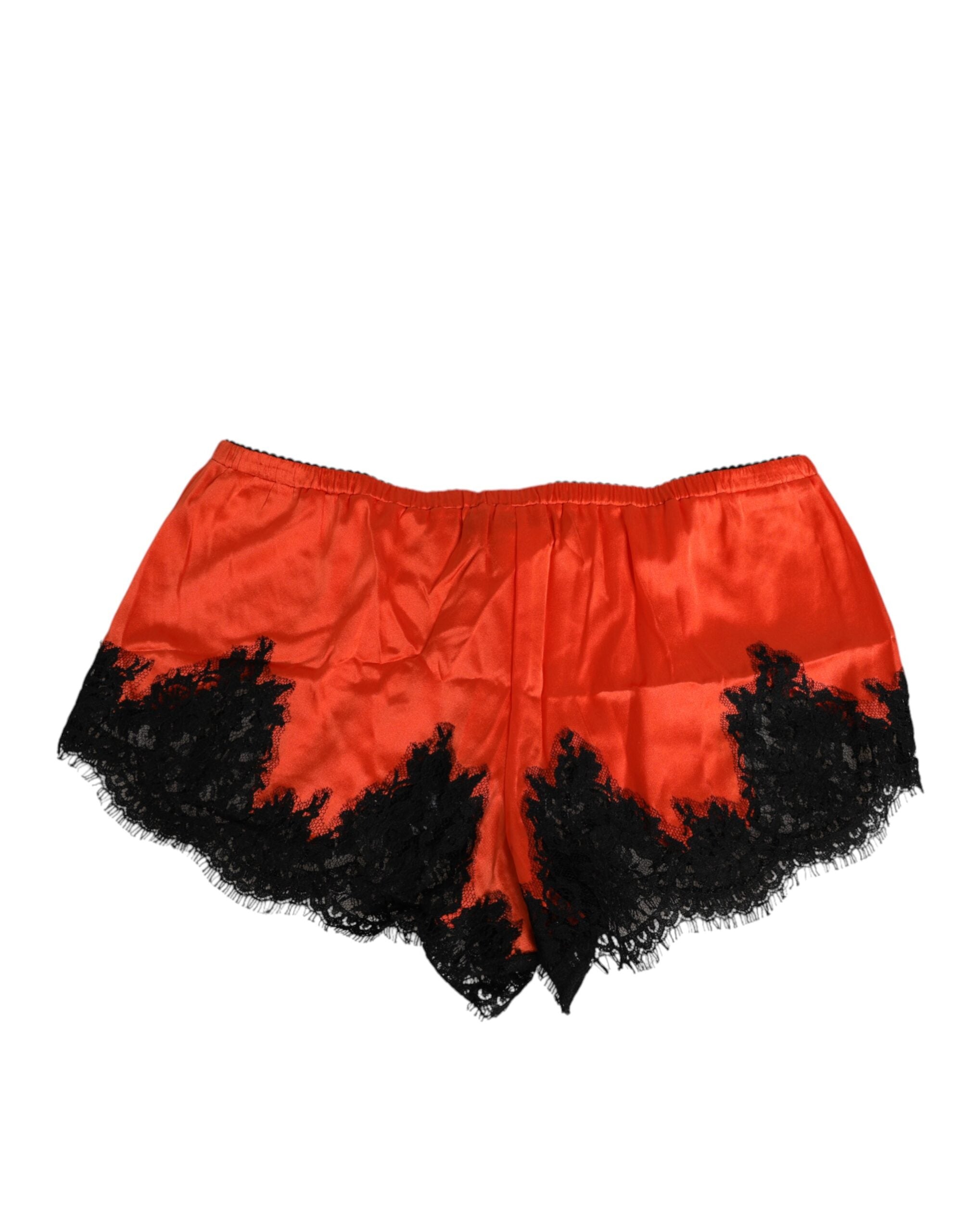 Red Silk Satin Lace Shorts Underwear - ventzia