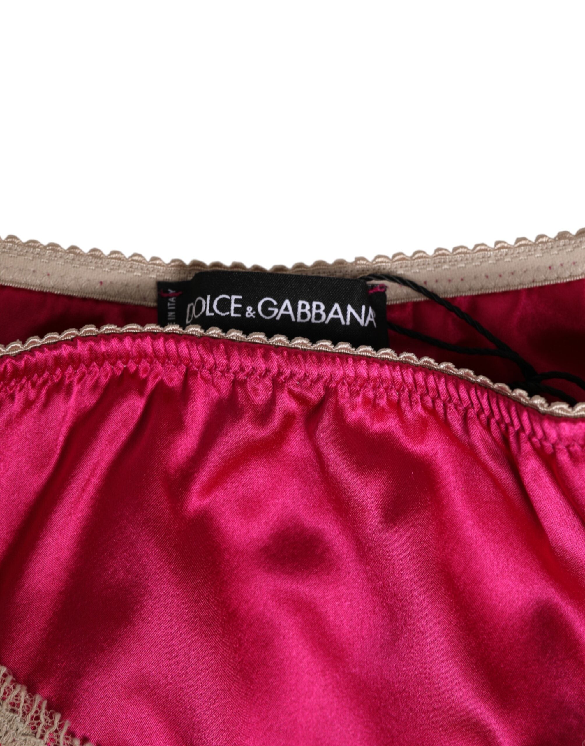 Pink Silk Satin Lace Trim New Slip Underwear - ventzia