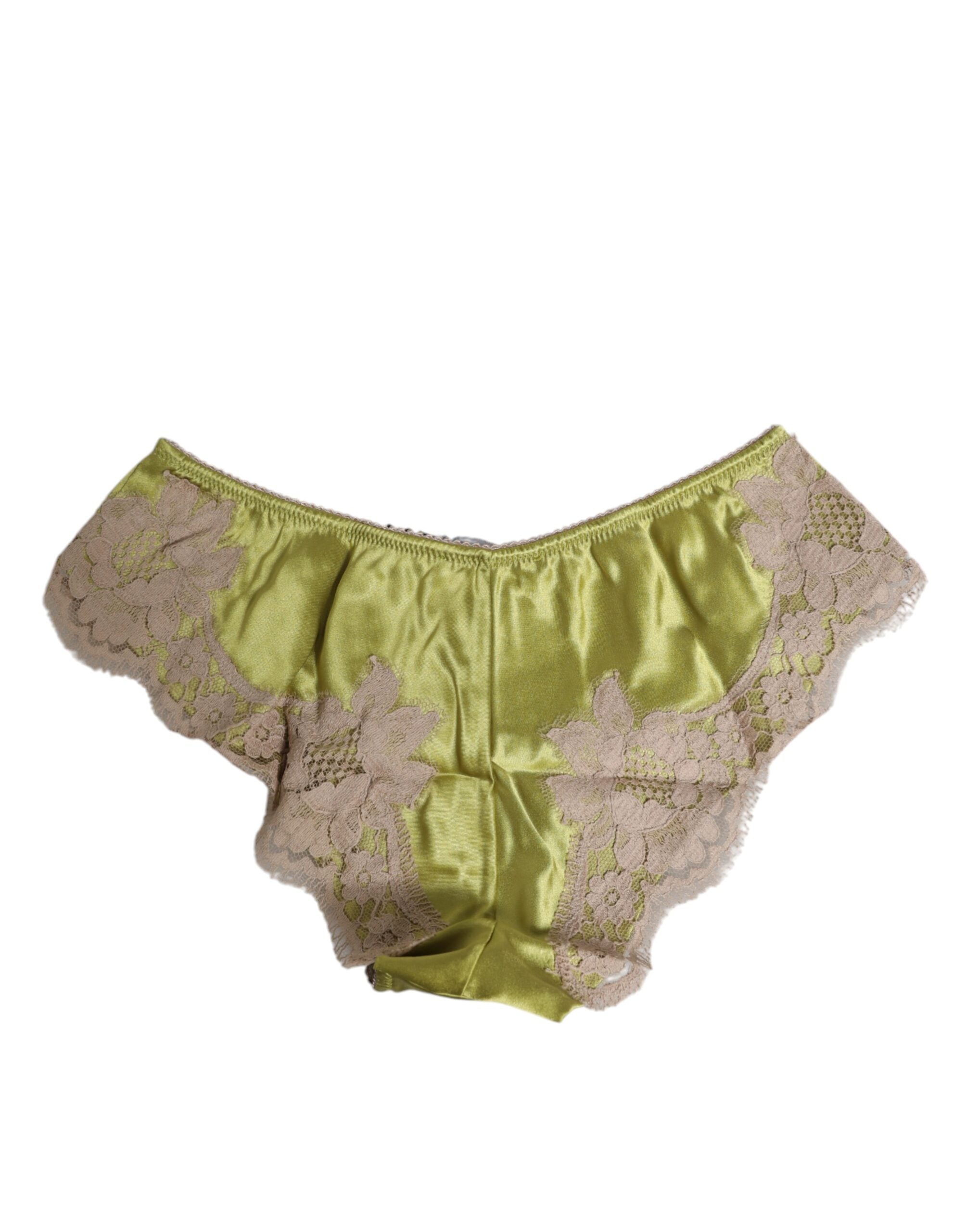 Green Silk Satin Lace Trim New Slip Underwear - ventzia