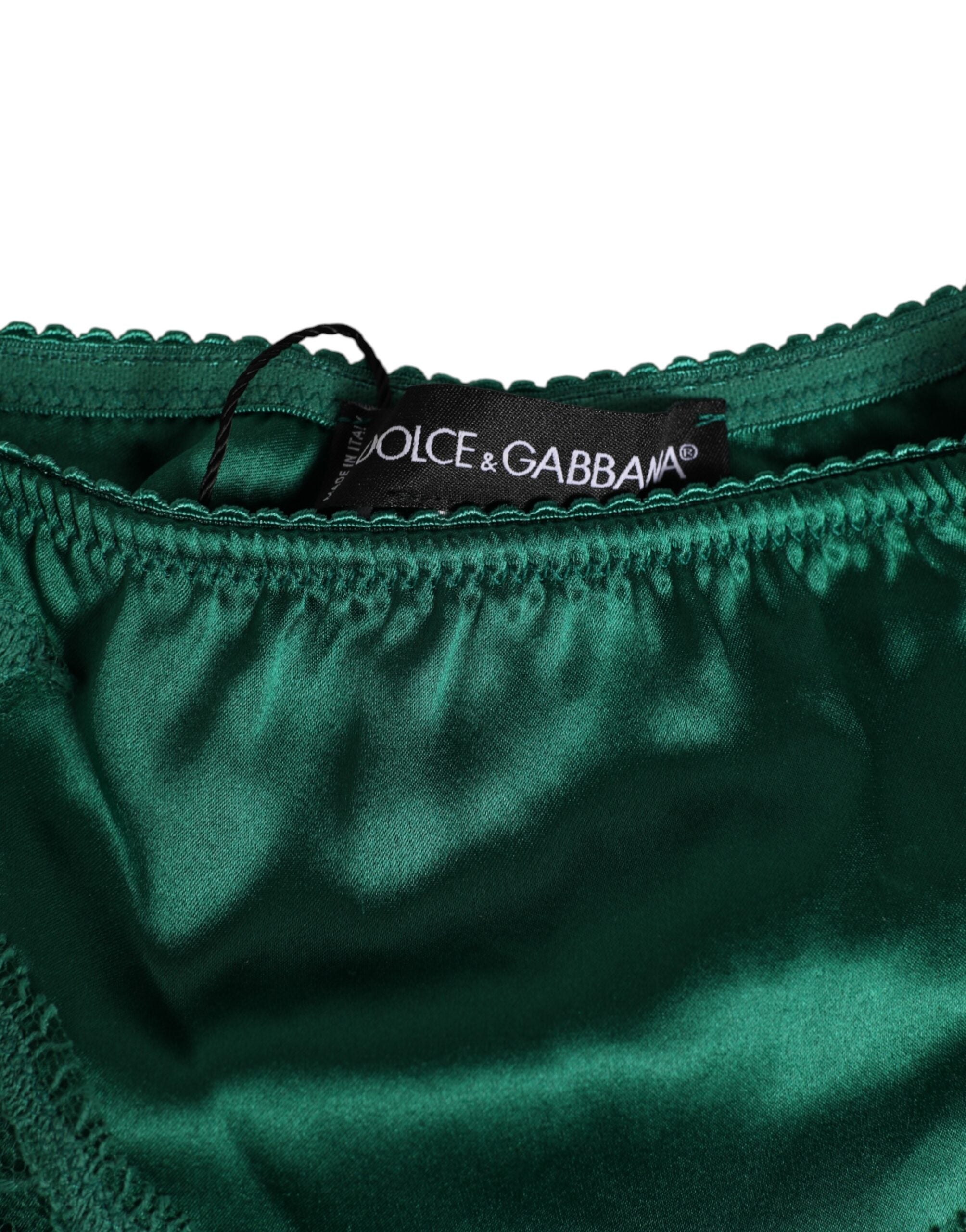 Green Satin Lace Briefs Women Underwear - ventzia