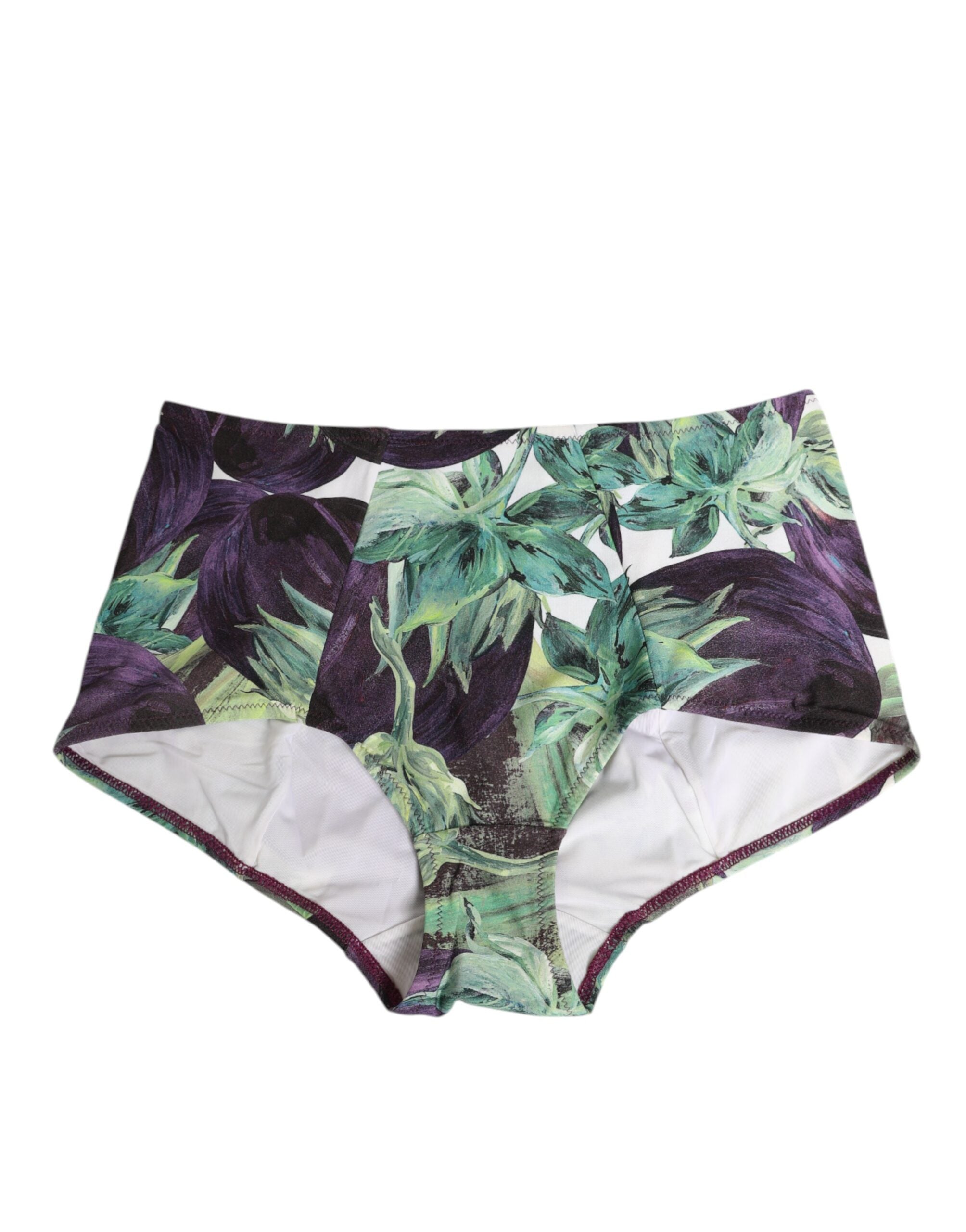 Eggplant Print High-Waist Briefs Underwear - ventzia
