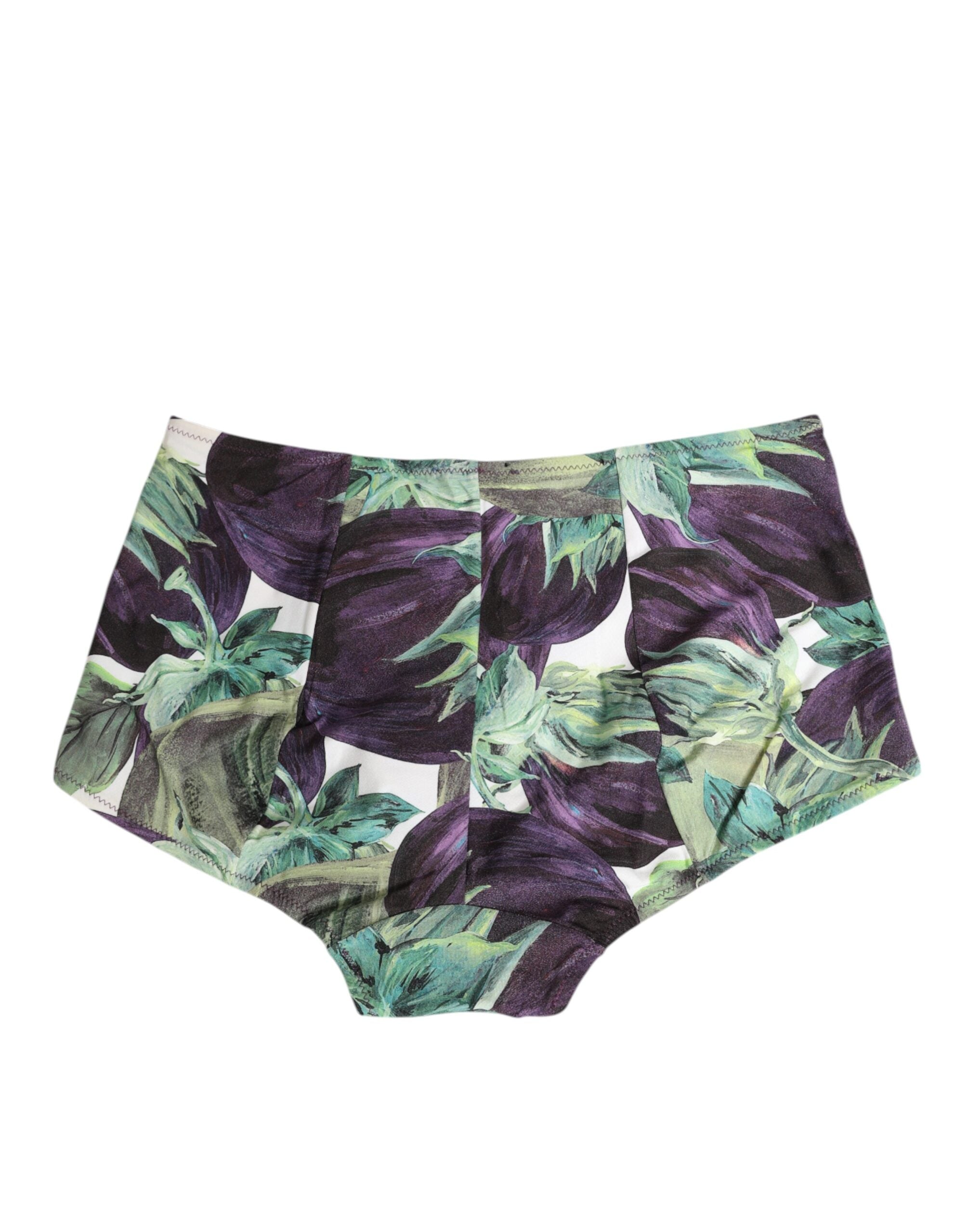 Eggplant Print High-Waist Briefs Underwear - ventzia
