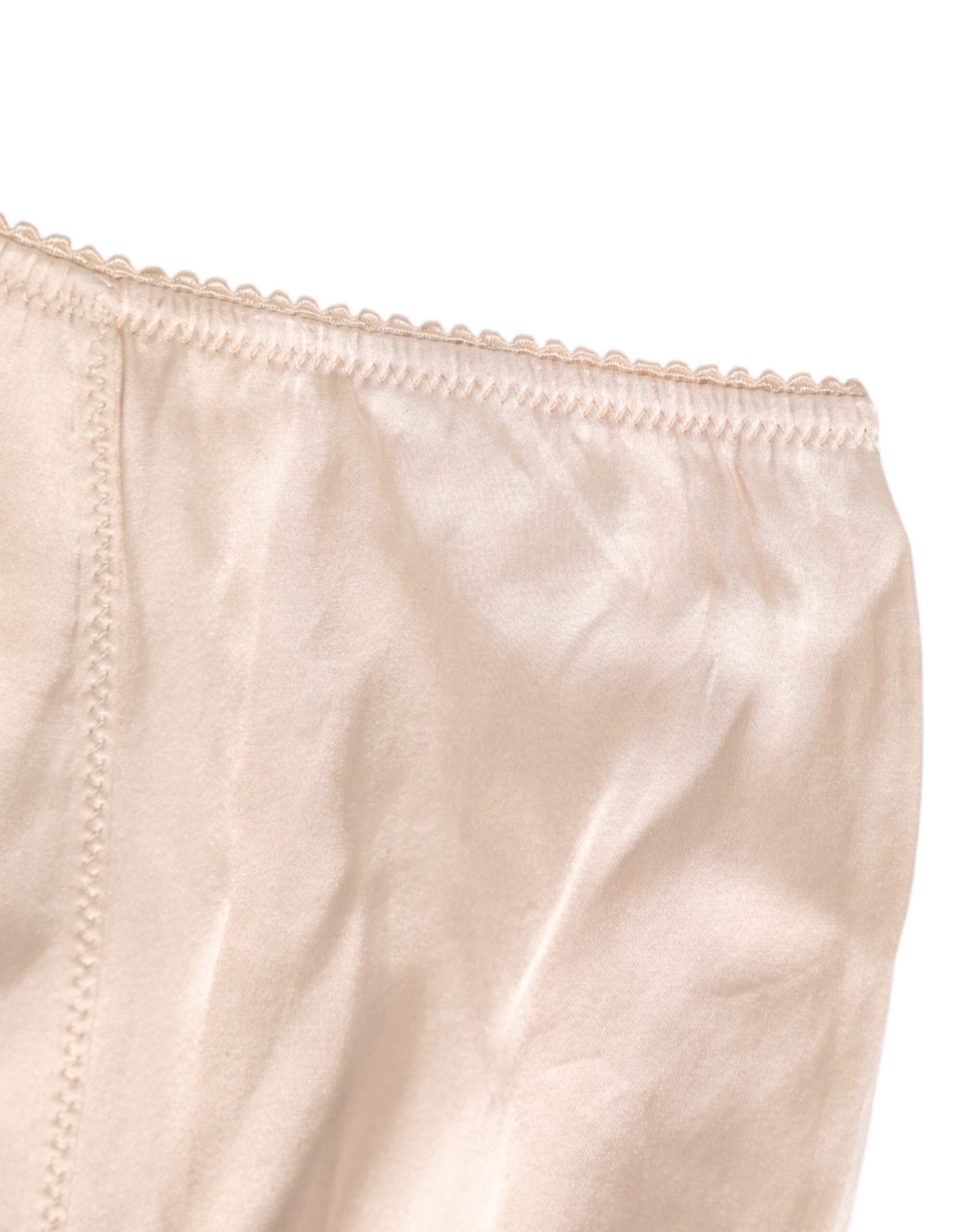 Beige Rosato Silk Satin High Waist Underwear - ventzia