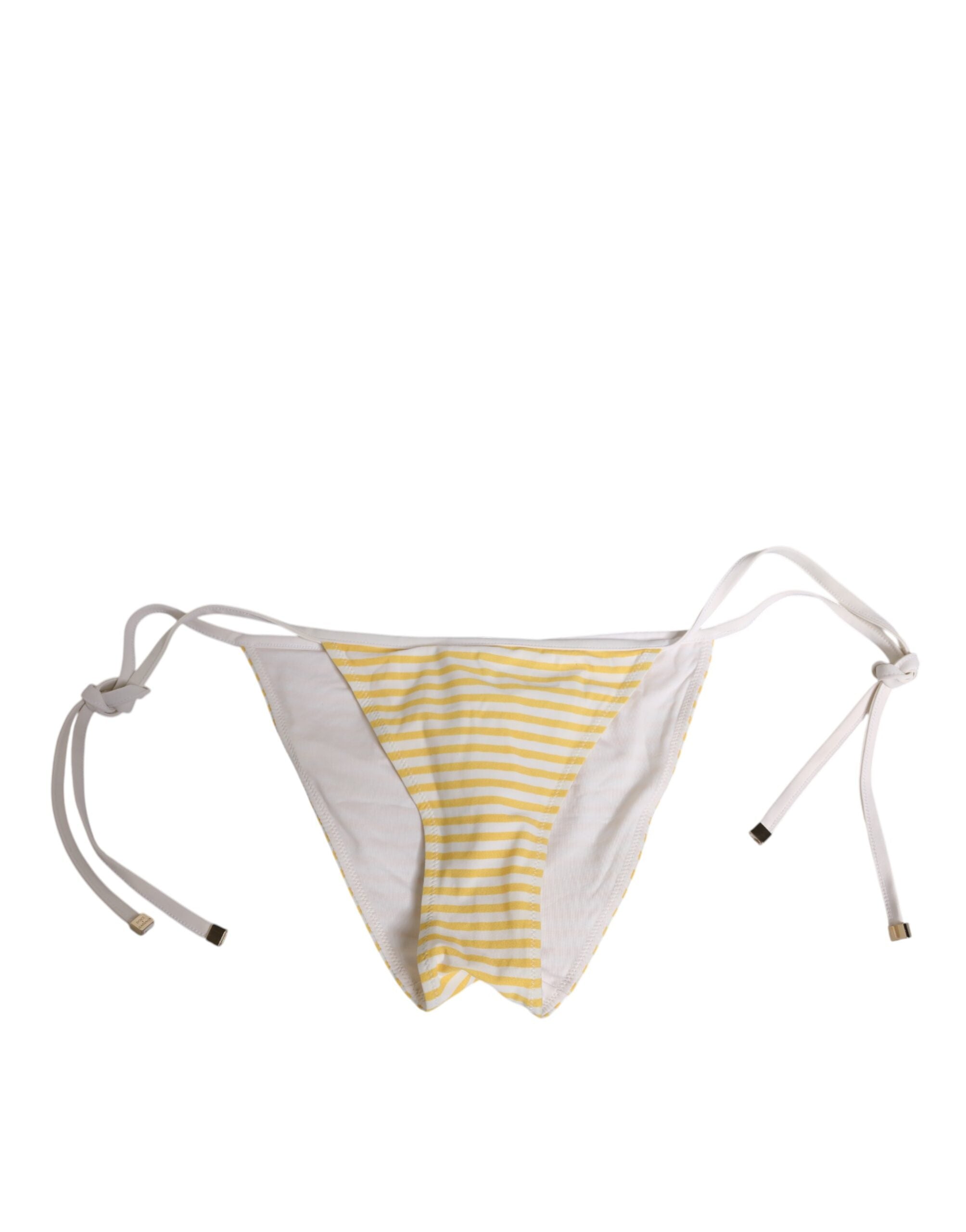 White Yellow Stripe Tie Side Logo Underwear - ventzia